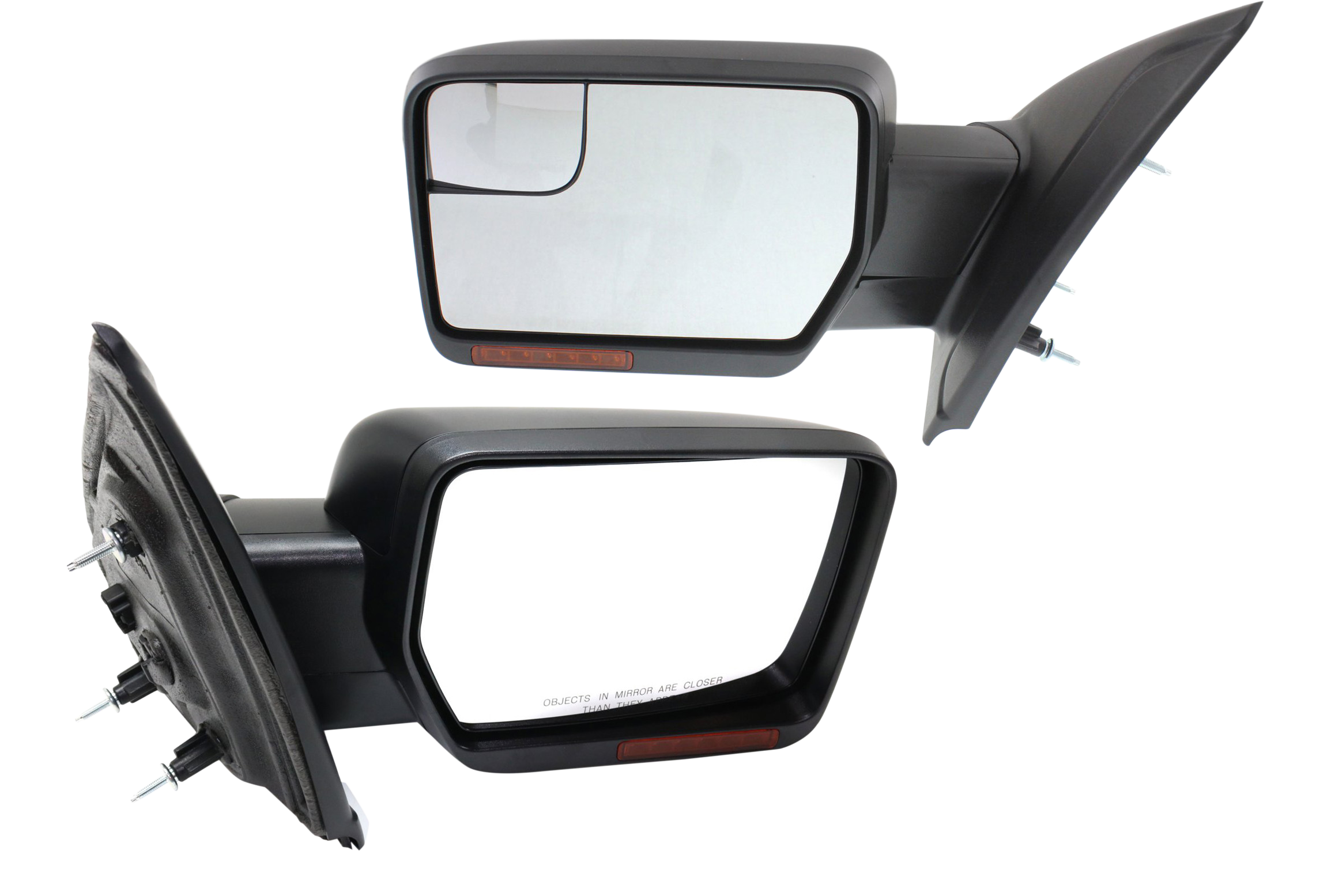 AM F 150-11-14 MIRROR RH AND LH Power Power Folding Heated w Memory Signal and Puddle Light All Cab Types Paintable SKU SET FD226ER S Partslink FO1320413 FO1321413 OEM BL3Z17682FAPTM BL3Z17683FAPTM
