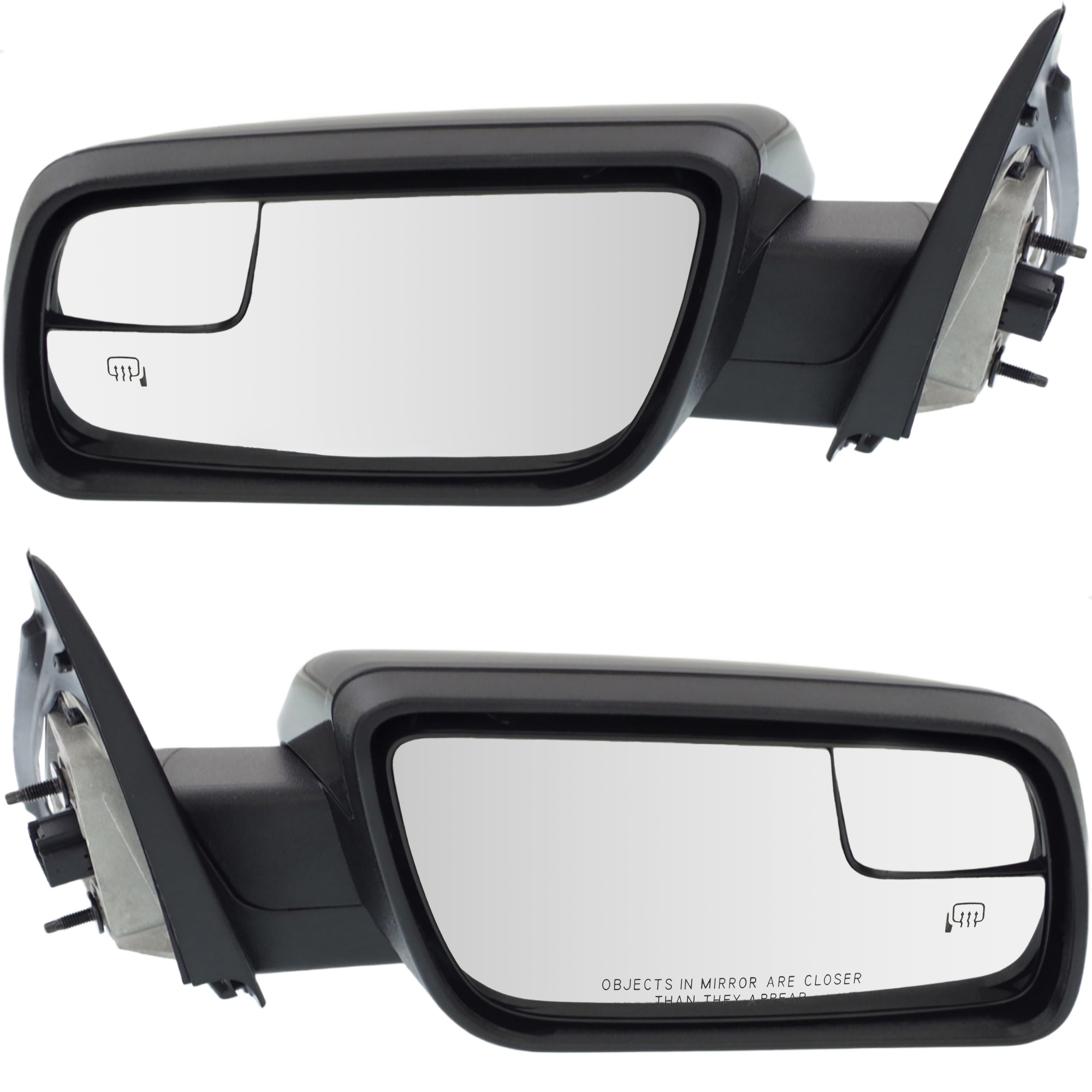 AM FLEX 13-19 MIRROR RH AND LH Power Manual Folding Heated Paintable No Signal Light and Puddle Light SKU SET FD239ER Partslink FO1320444 FO1321444 OEM DA8Z17682BA DA8Z17683BA