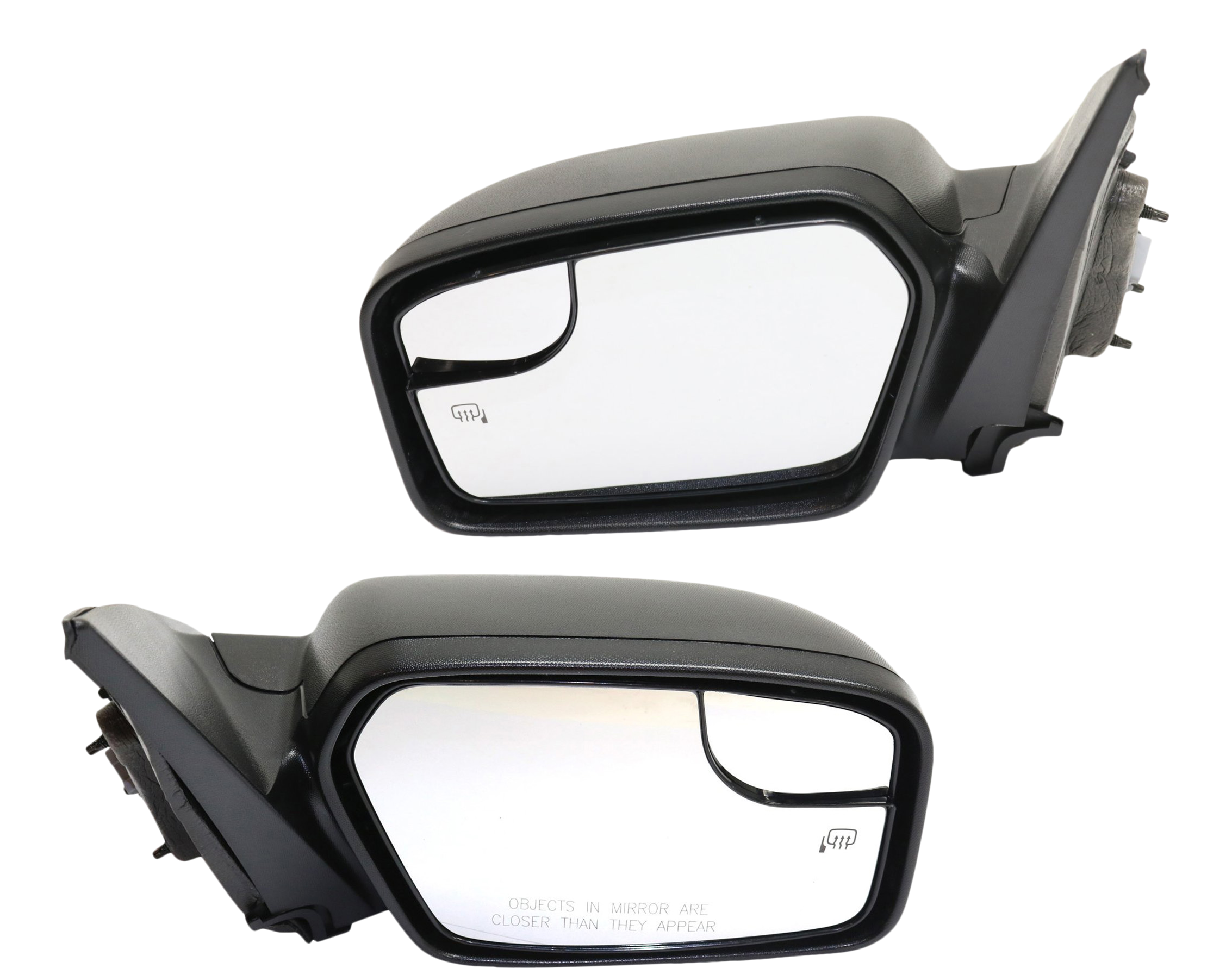 AM FUSION 11-12 MIRROR RH AND LH Power Non Folding Heated Textured w Blind Spot Glass No Puddle Light SE Sport Model SKU SET FD252ER Partslink FO1320422 FO1321422 OEM BE5Z17682CA BE5Z17683CA