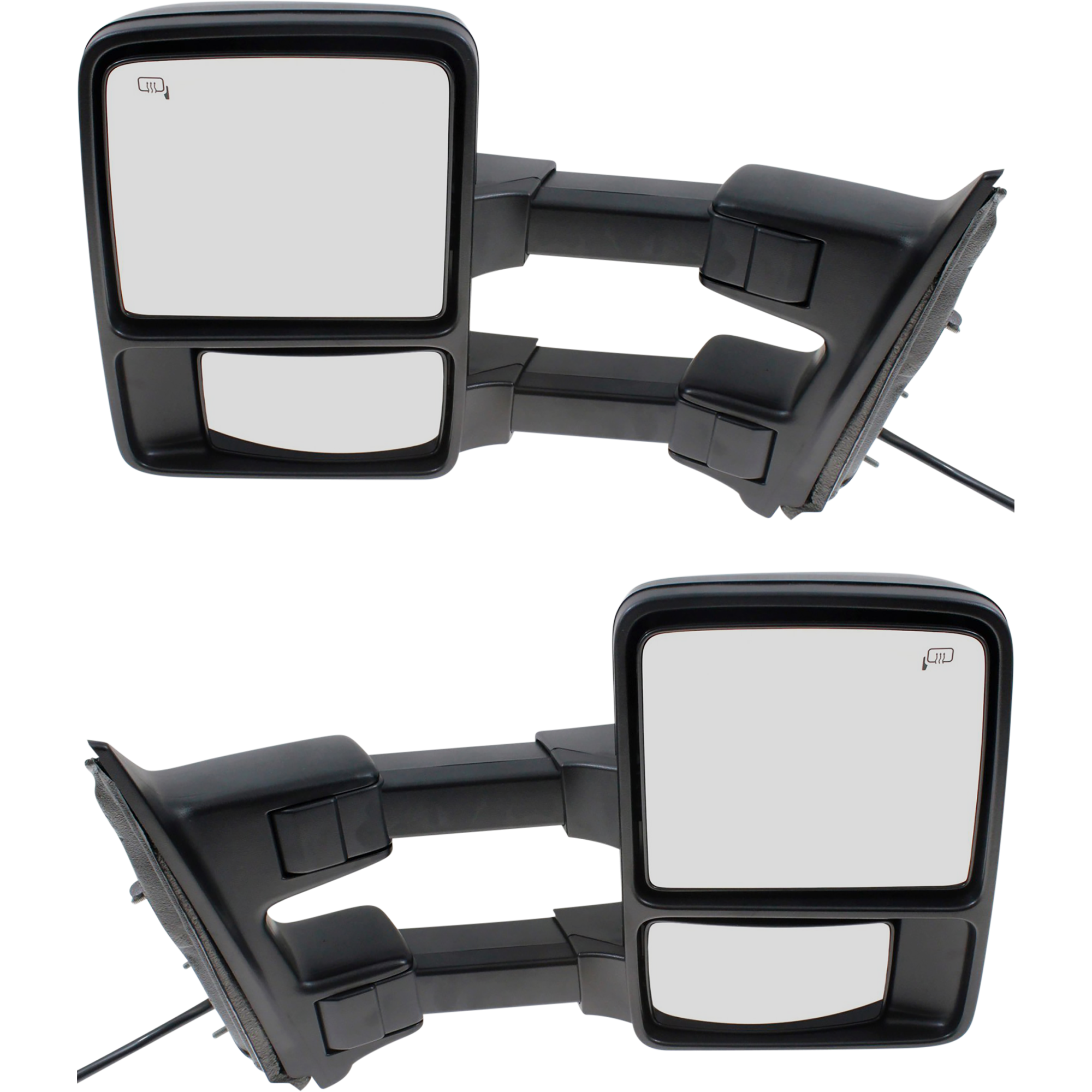 AM F SERIES SUPER DUTY 11-16 TOWING MIRROR RH AND LH Power Power Folding Heated Chrome Paintable 2 Caps w Auto Extend Memory and Signal Light w Side Marker SKU SET FD282ER S1 Partslink FO1320492 FO1320498 FO1321494 FO1321498 OEM 9C3Z17683MA PFM DC3Z17683MA PF