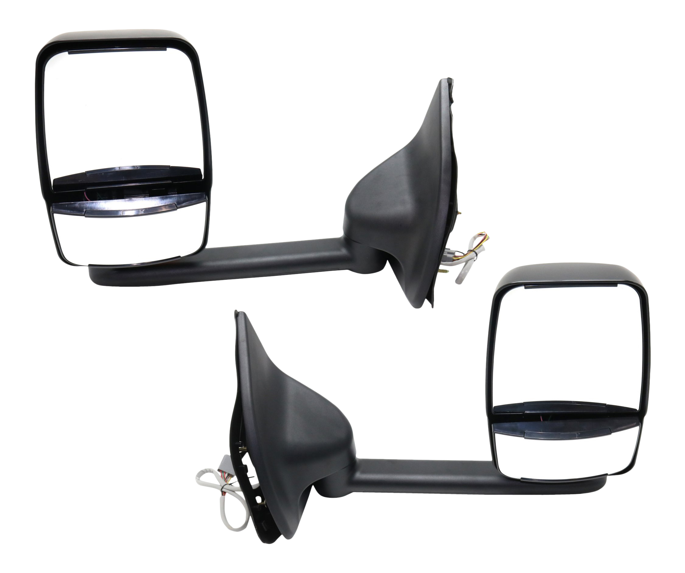 AM F SERIES SUPER DUTY 02-07 TOWING MIRROR RH AND LH Power Manual Folding Heated Paintable w Signal Light w Long Arm SKU SET FD299ER S OEM 5C3Z17683EAA PFM 5C3Z17D743BAA
