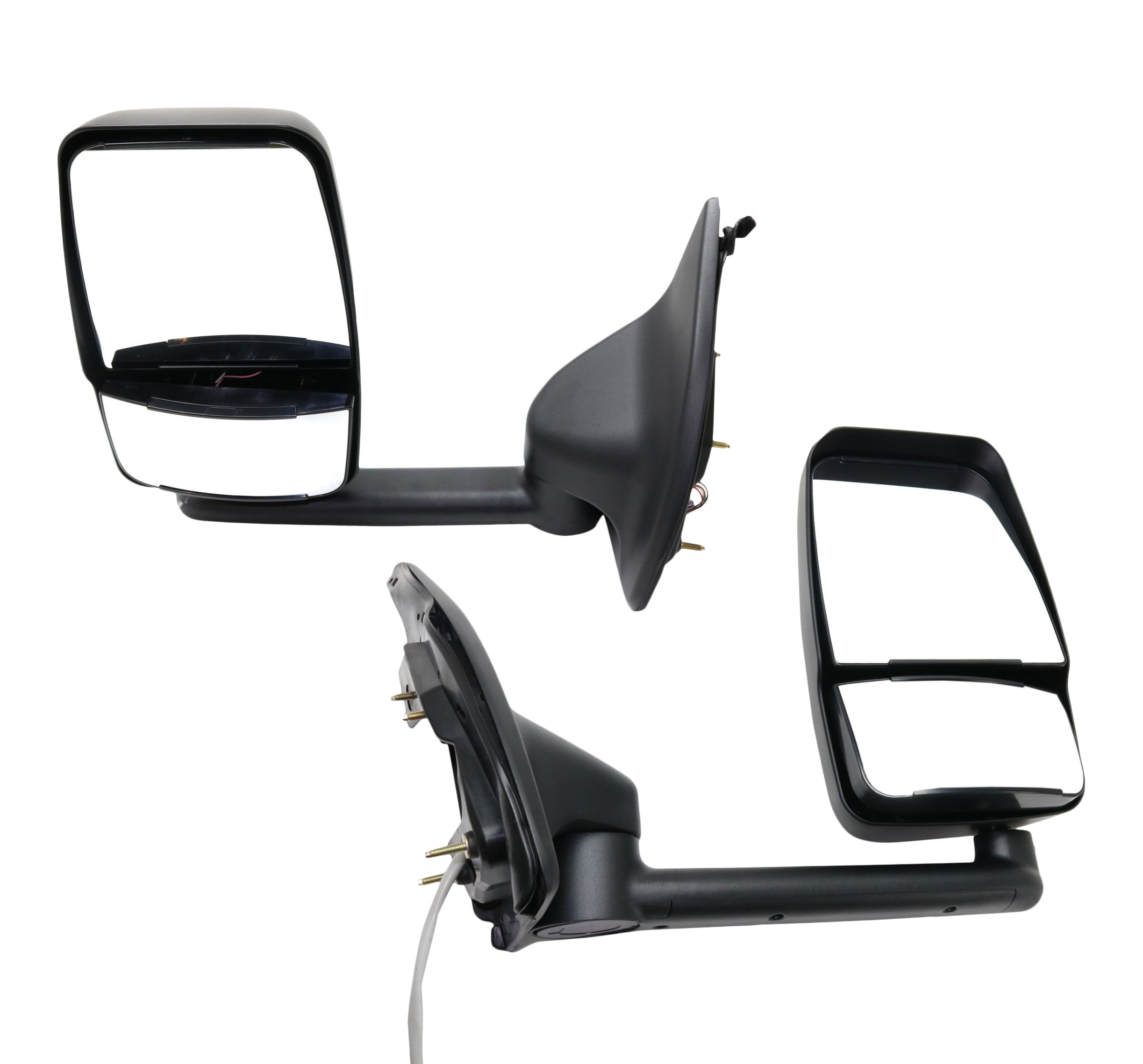 AM F SERIES SUPER DUTY 99-05 TOWING MIRROR RH AND LH Power Manual Folding Heated Paintable No Signal Light w Short Arm SKU SET FD301ER OEM 3C7Z17682EAA PFM 3C3Z17682DAA