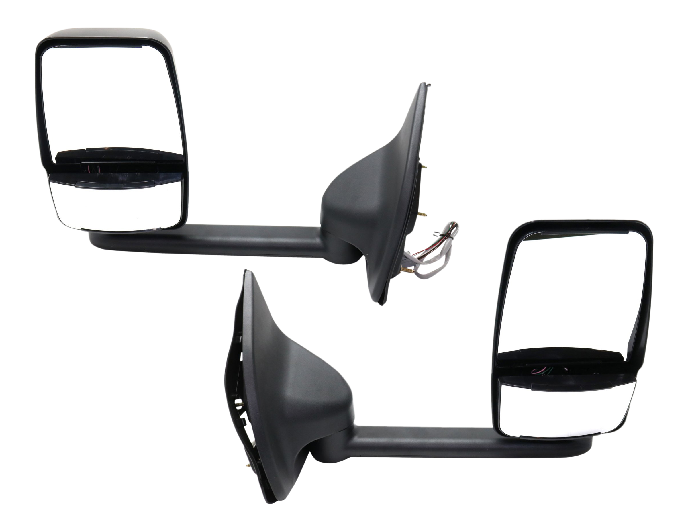 AM F SERIES SUPER DUTY 99-05 TOWING MIRROR RH AND LH Power Manual Folding Heated Paintable No Signal Light w Long Arm SKU SET FD304ER OEM 3C7Z17682EAA PFM 3C3Z17682DAA