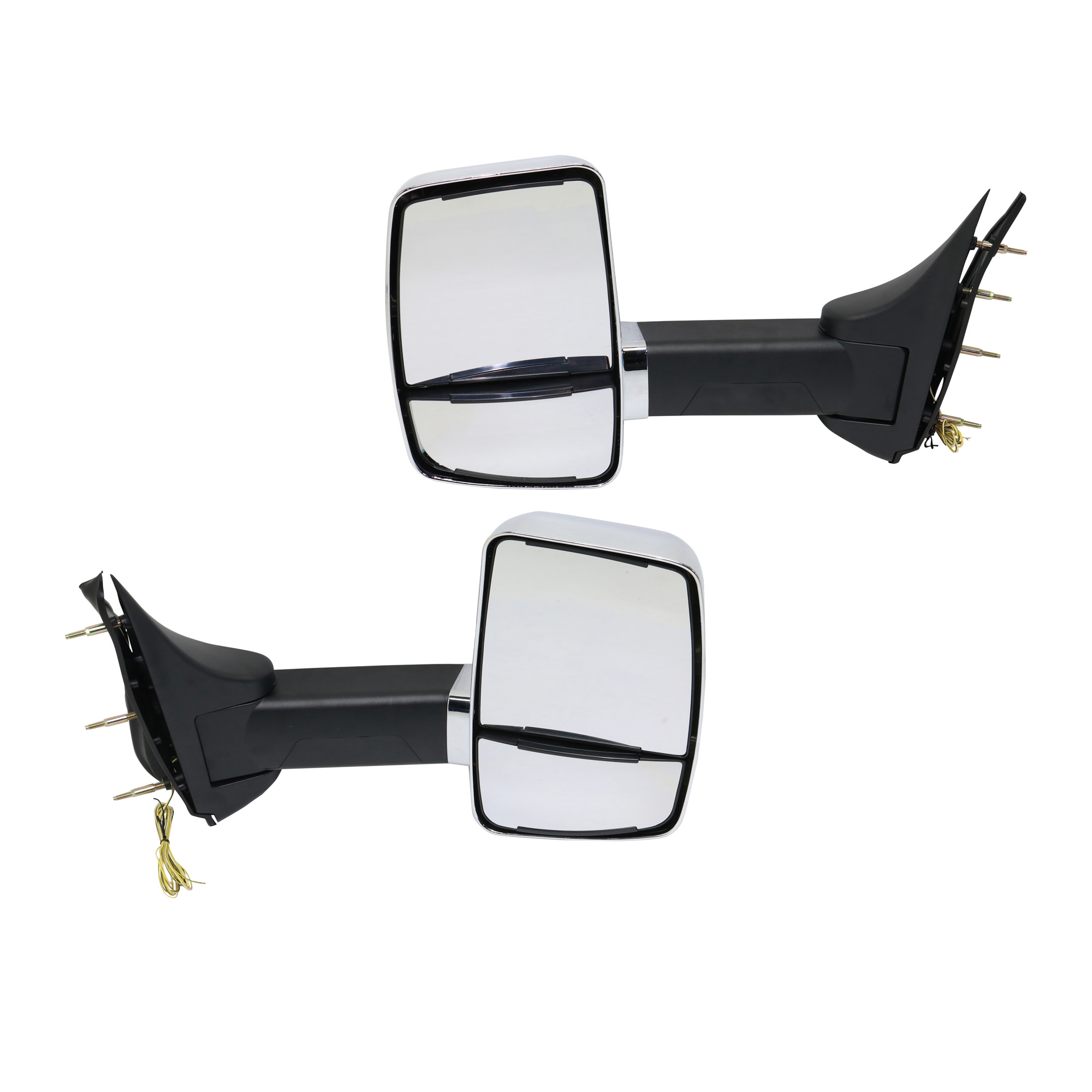 AM ECONOLINE VAN 92-14 TOWING MIRROR RH AND LH Manual Adjust Manual Folding Non Heated Chrome No Auto dimming BSD In housing Signal Light and Memory SKU SET FD355CR S OEM 7C2Z17682DA PFM 7C2Z17683DA PF