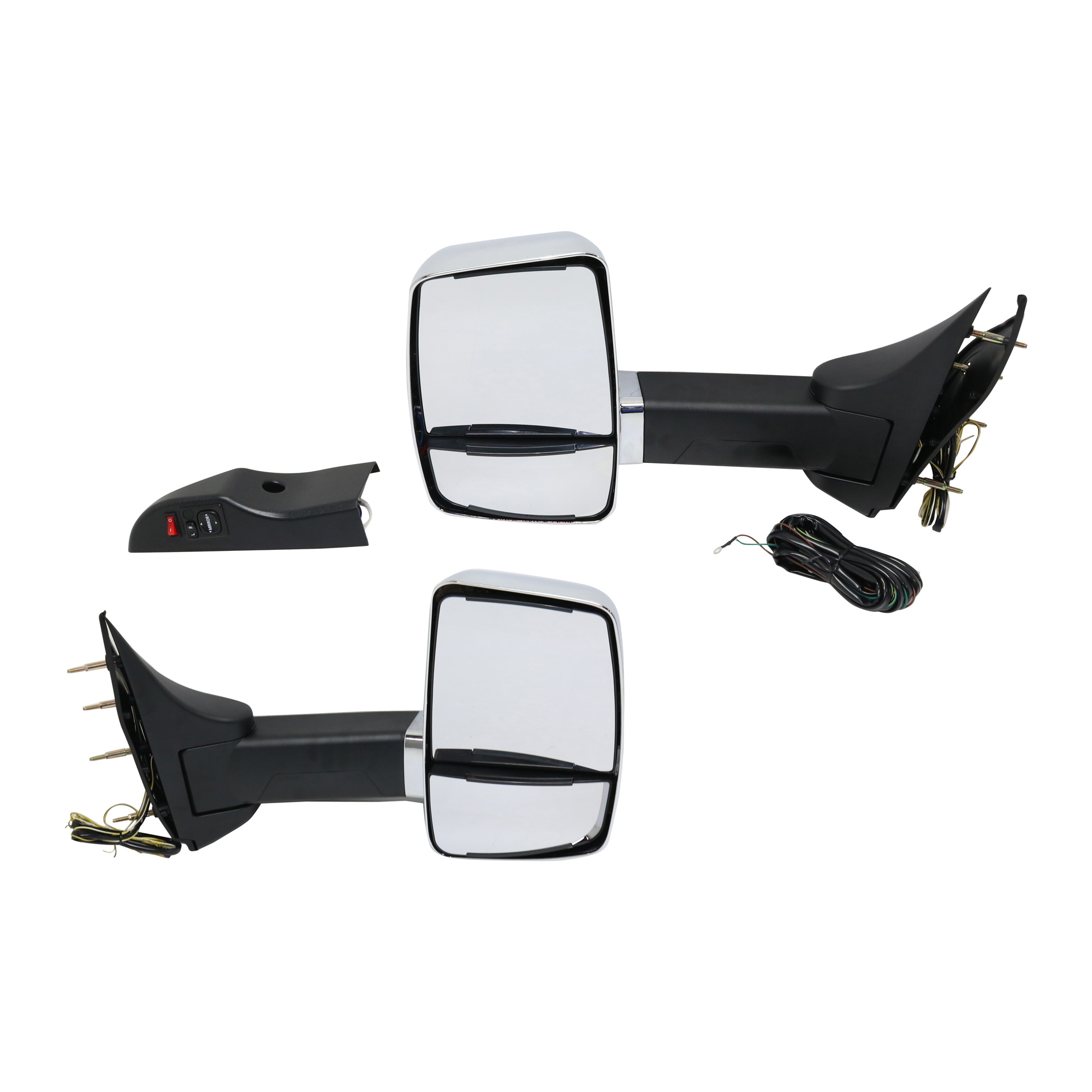 AM E 150 E 250-08-13 TOWING MIRROR RH AND LH Manual Adjust Manual Folding Heated Chrome No Auto dimming BSD In housing Signal Light and Memory SKU SET FD358CR S OEM AC2Z17682AA PFM AC2Z17683AA PF