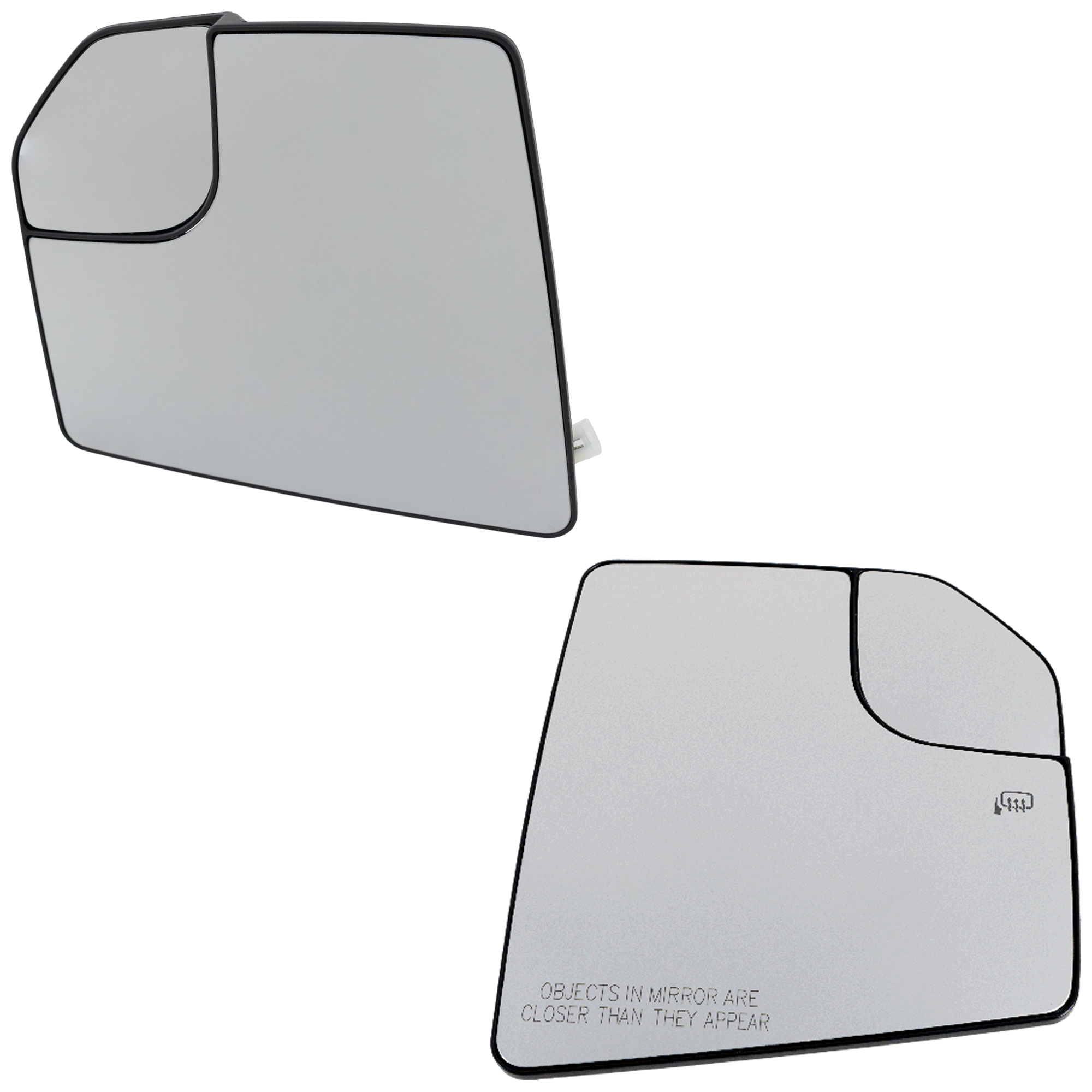 AM F 150-15-18 MIRROR GLASS RH AND LH Non Towing Heated w Blind Spot Glass No Memory and Auto Dimming SKU SET FD387GR3 Partslink FO1325140 FO1324140 OEM FL3Z17K707B FL3Z17K707AF