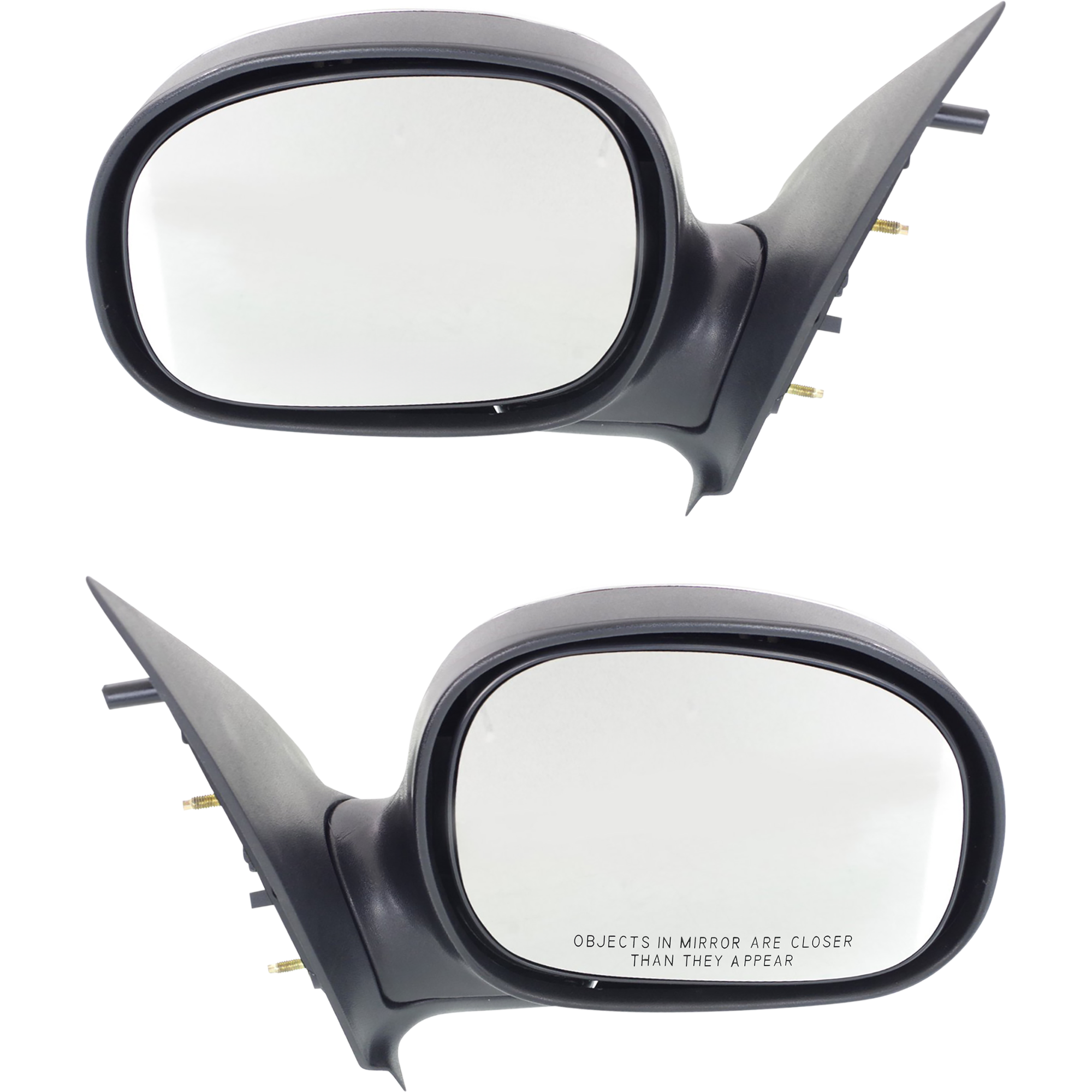 AM F 150-97-02 F 250-97-99 MIRROR RH AND LH Non Towing Manual Adjust Manual Folding Non Heated Chrome Contour Style To 2-11-02 SKU SET FD39CR Partslink FO1320188 FO1321188 OEM F85Z17682BAA PFM F85Z17683BAA