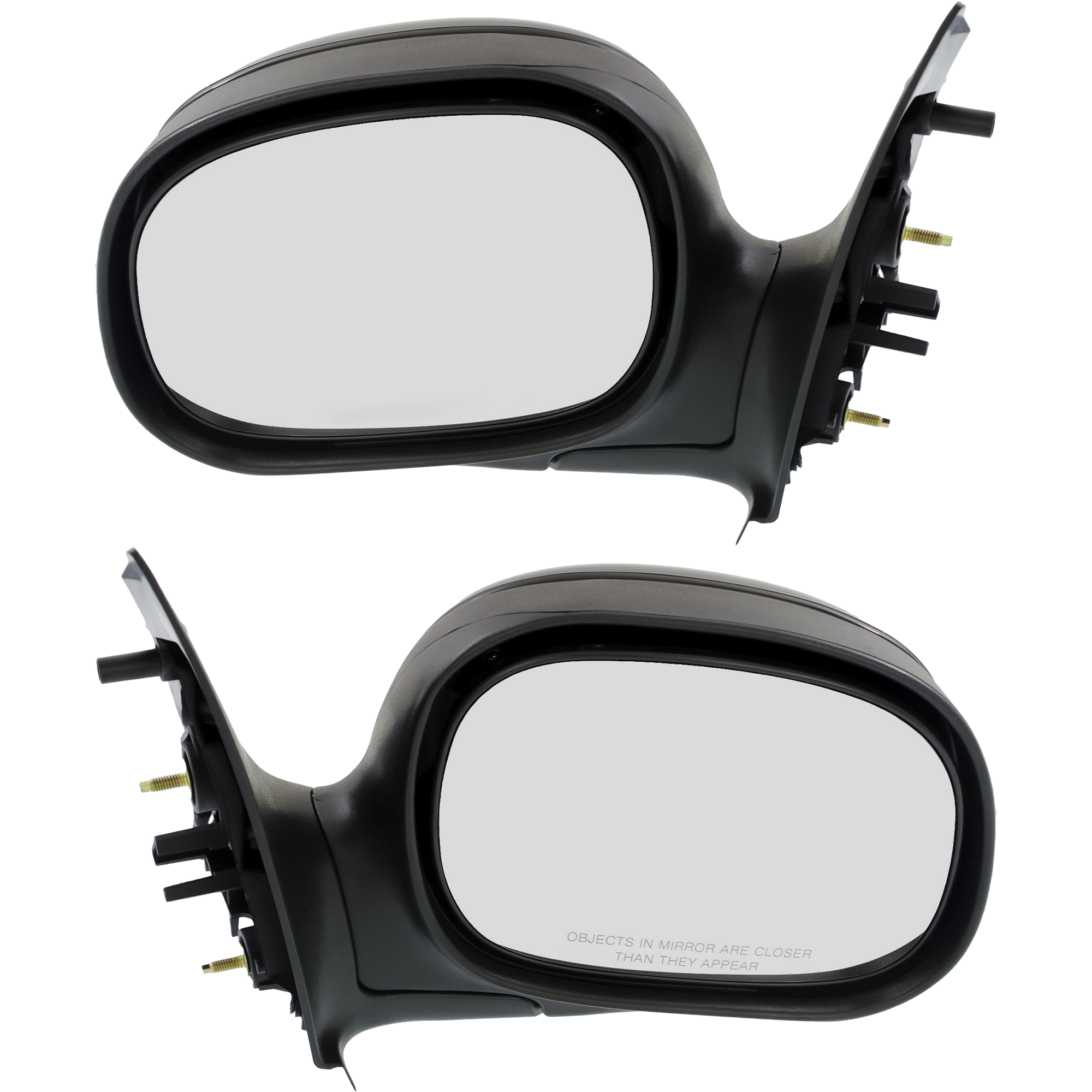 AM F 150-97-02 F 250-97-99 MIRROR RH AND LH Non Towing Manual Adjust Manual Folding Non Heated Paintable Contour Style Standard Extended Cab SKU SET FD39R Partslink FO1320178 FO1321178 OEM F85Z17682BAA F85Z17683BAA