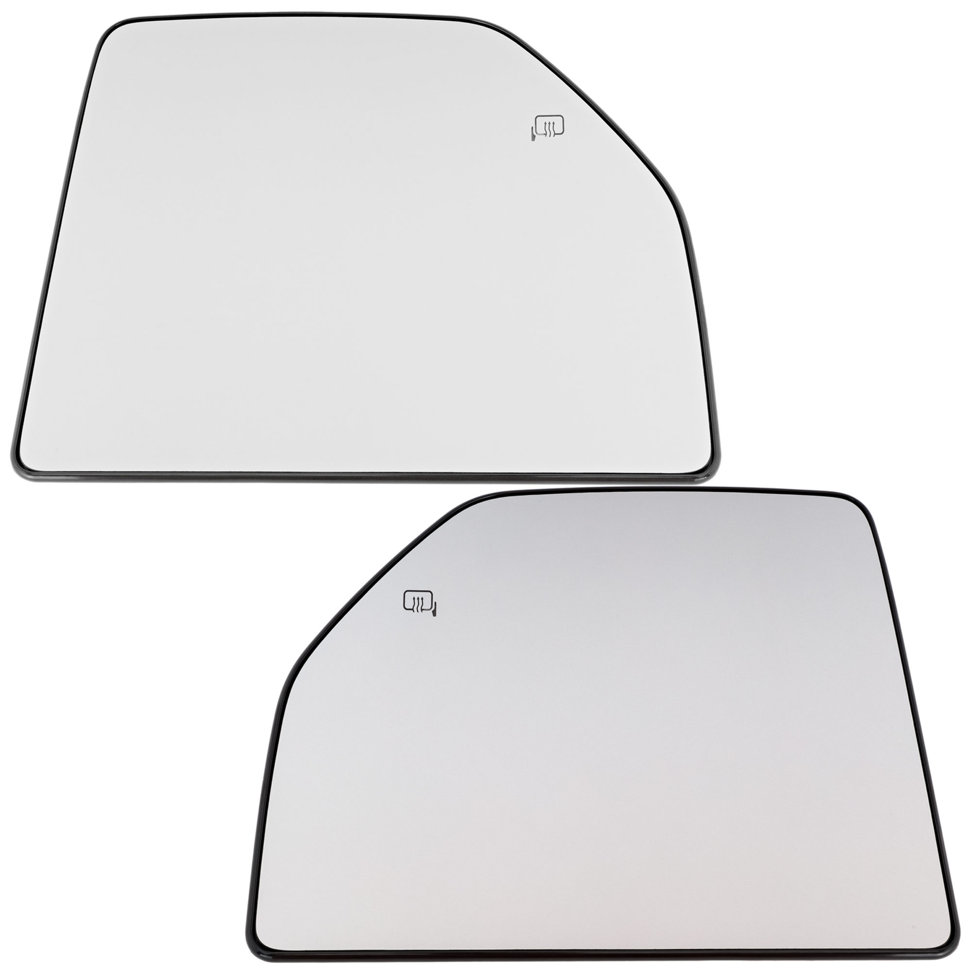 AM F 150-15-20 F 250 F 350 SUPER DUTY 17-22 MIRROR GLASS RH AND LH Upper Towing Heated w Backing Plate No Signal Light and Blind Spot Detection SKU SET FD456GR Partslink FO1324136 FO1325136 OEM FL3Z17K707G FL3Z17K707T