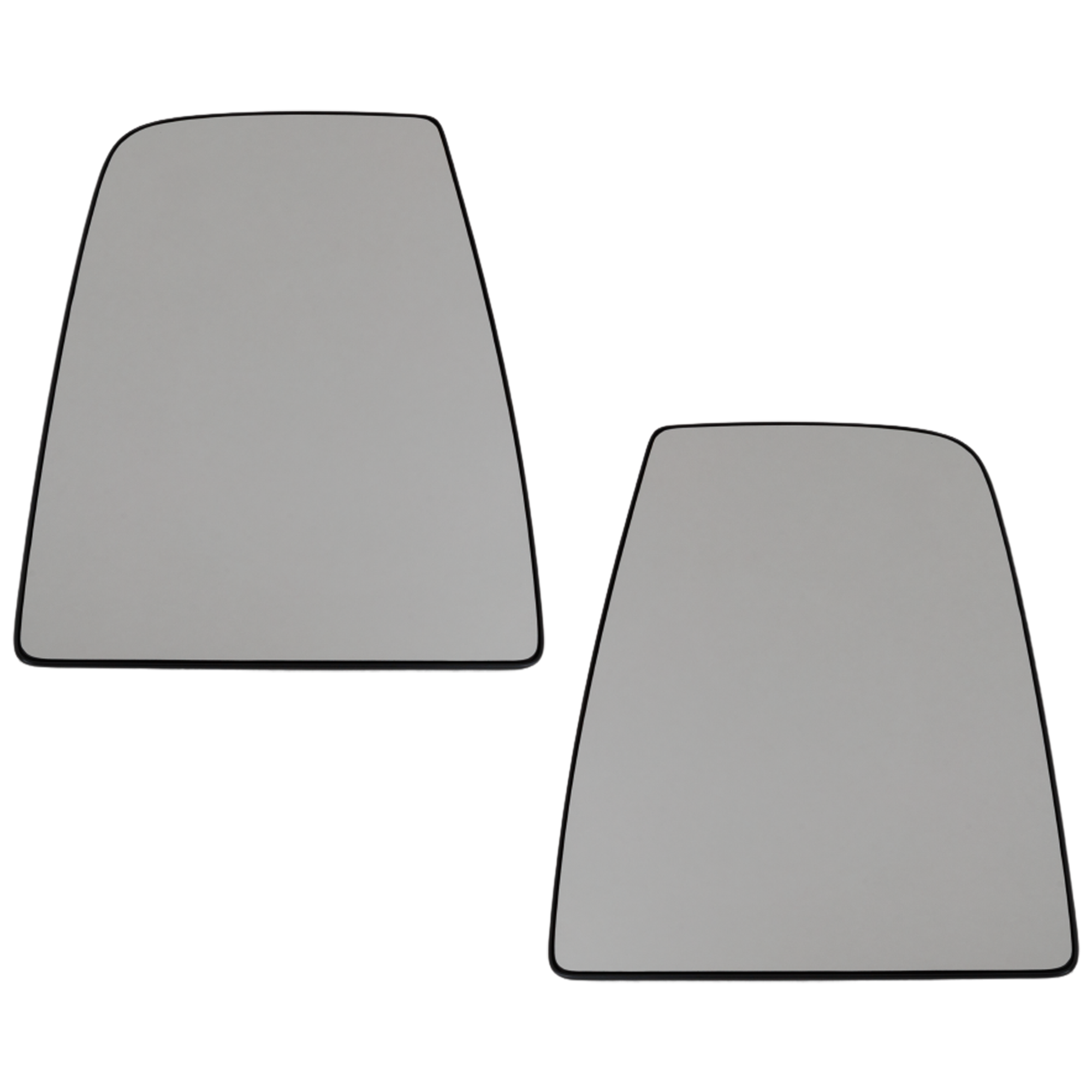 AM TRANSIT 150-250-350-15-24 MIRROR GLASS RH AND LH Upper Non Heated 23-23 Passenger Van w Backing Plate No Signal Light Blind Side Detection All Cab Type SKU SET FD457GR Partslink FO1325147 FO1324147 OEM CK4Z17K707D CK4Z17K707A
