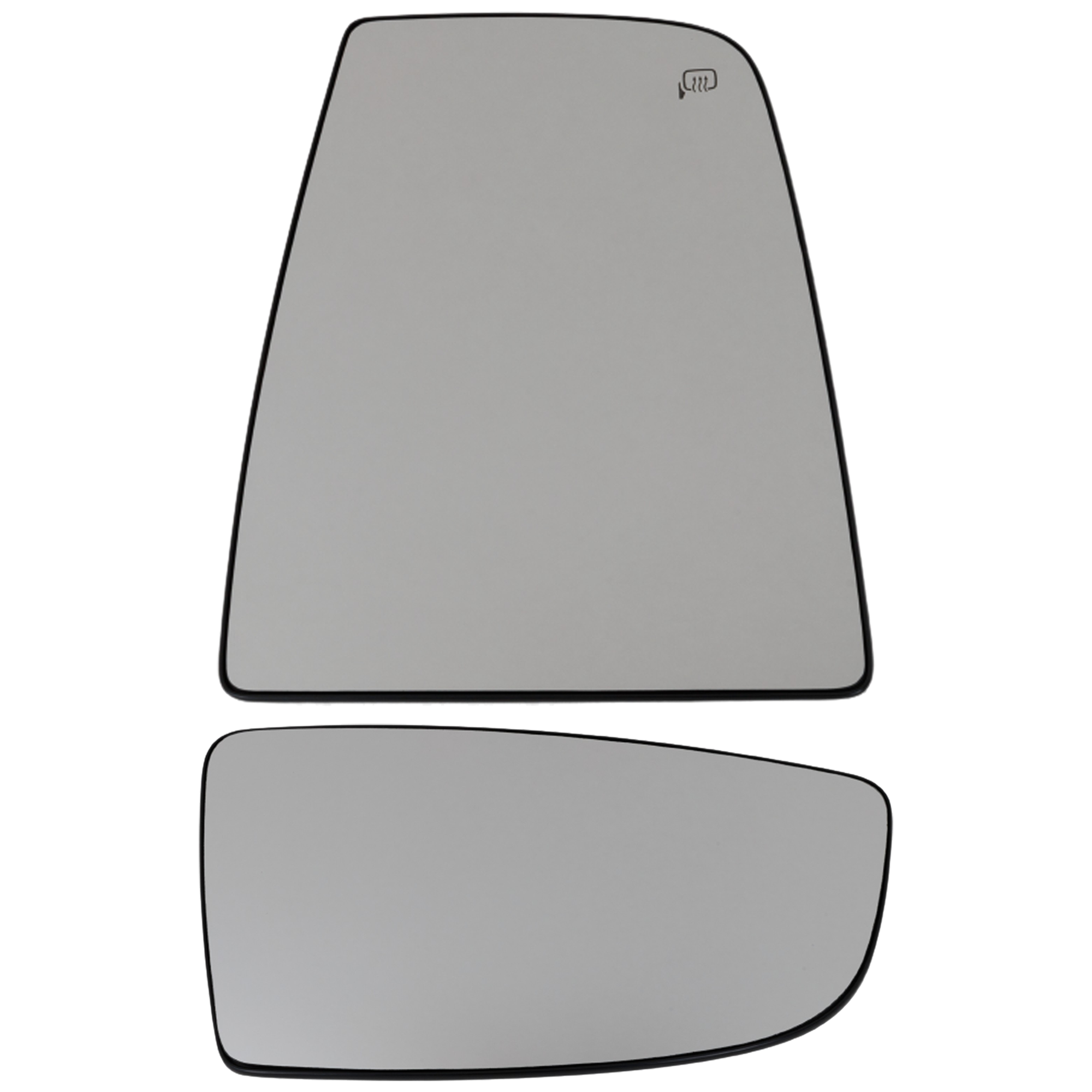 AM TRANSIT 150-250-350-15-24 MIRROR GLASS RH Upper and Lower Heated Upper Glass Non Heated Lower Glass w Backing Plate and Signal Light No Blind Side Detection All Cab Types SKU SET FD458GR 2