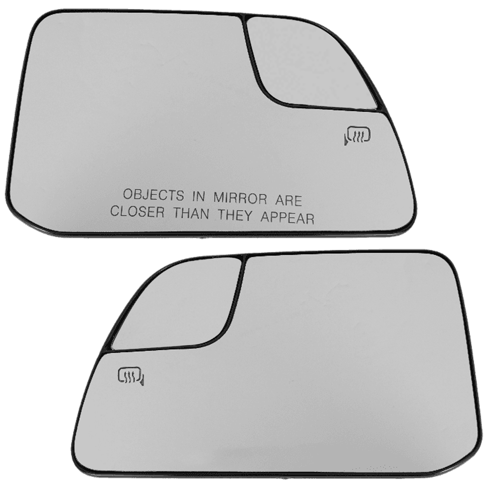 AM EDGE 11-14 MIRROR GLASS RH AND LH Heated w Blind Spot Glass No Signal Light From 2-8-11 SKU SET FD462GR Partslink FO1325214 FO1324214 OEM CT4Z17K707C CT4Z17K707F