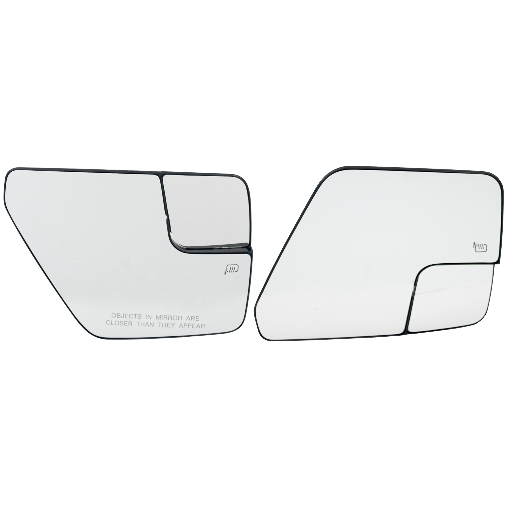 AM F 150-21-25 MIRROR GLASS RH AND LH Heated Non Towing No Auto dimming Blind Spot Detection Exc. Raptor Model SKU SET FD533GR Partslink FO1324204 FO1325204 OEM ML3Z17K707C ML3Z17K707G