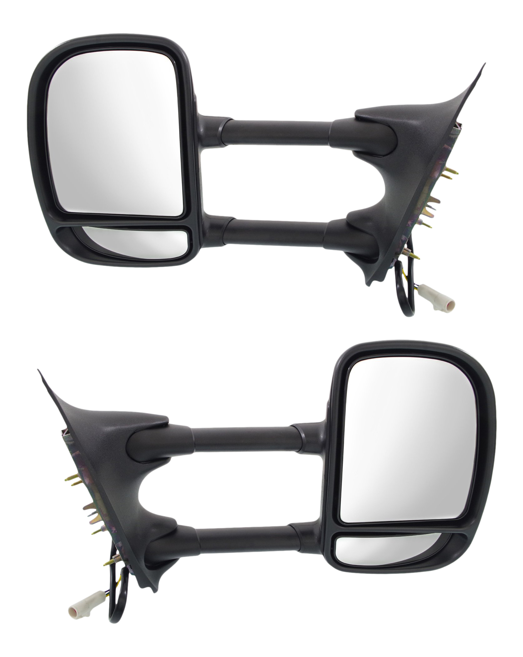 AM F SERIES SUPER DUTY 99-03 TOWING MIRROR RH AND LH Power Manual Folding Non Heated Textured Single Swing Type SKU SET FD66ER Partslink FO1320196 FO1321196 OEM 1C3Z17682FAA 1C3Z17683FAA