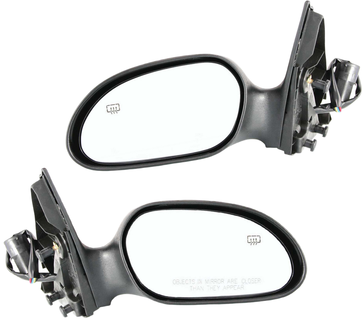 AM SABLE 00-05 TAURUS 00-07 MIRROR RH AND LH Power Non Folding Heated Paintable Textured 2 Caps No Puddle Light Sedan Wagon SKU SET FD70ER Partslink FO1320193 FO1321193 OEM 1F1Z17682BA 1F1Z17683BA