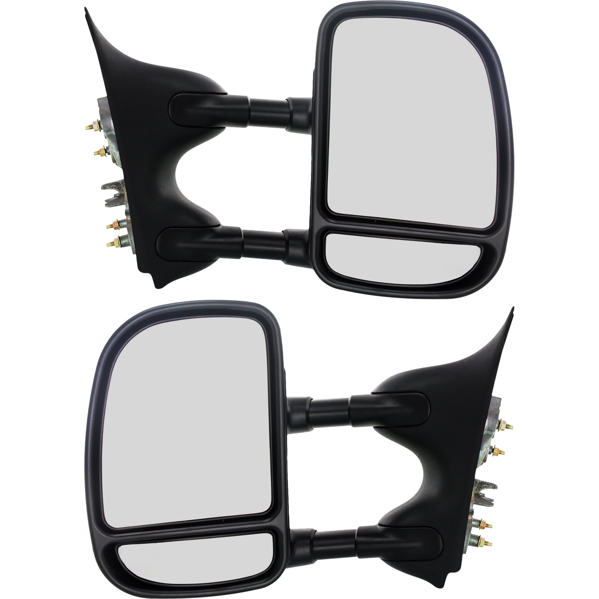 AM F SERIES SUPER DUTY 99-07 TOWING MIRROR RH AND LH Manual Adjust Manual Folding Non Heated Textured Double Swing Type SKU SET FD79R Partslink FO1320226 FO1321226 OEM 3C3Z17682AAA 3C3Z17683AAA