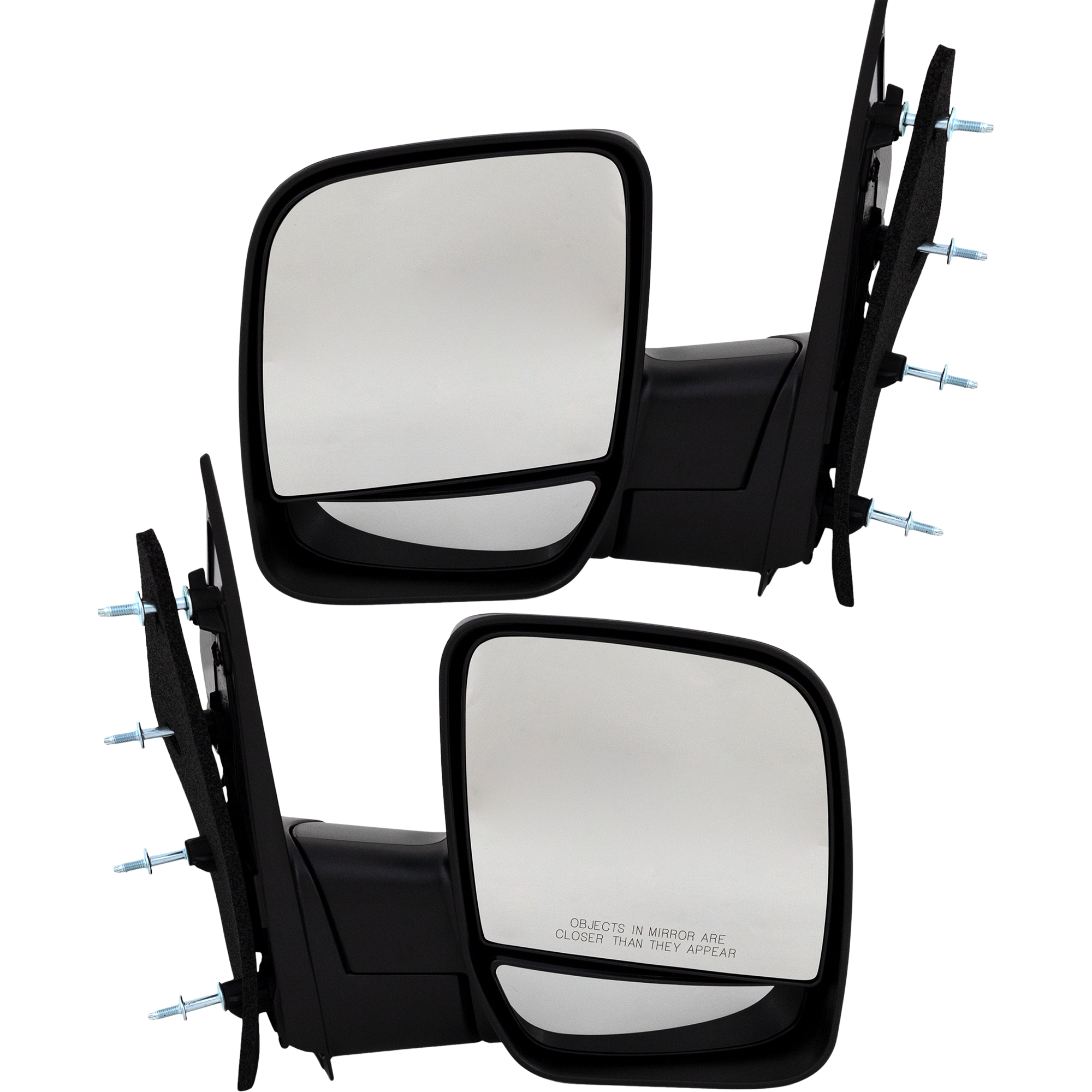 AM ECONOLINE VAN 03-04 MIRROR RH AND LH Non Towing Manual Adjust Manual Folding Non Heated Textured Black No Auto dimming BSD Memory and Signal Light SKU SET FD86R Partslink FO1320253 FO1321253 OEM 3C2Z17682FAA 3C2Z17683FAA