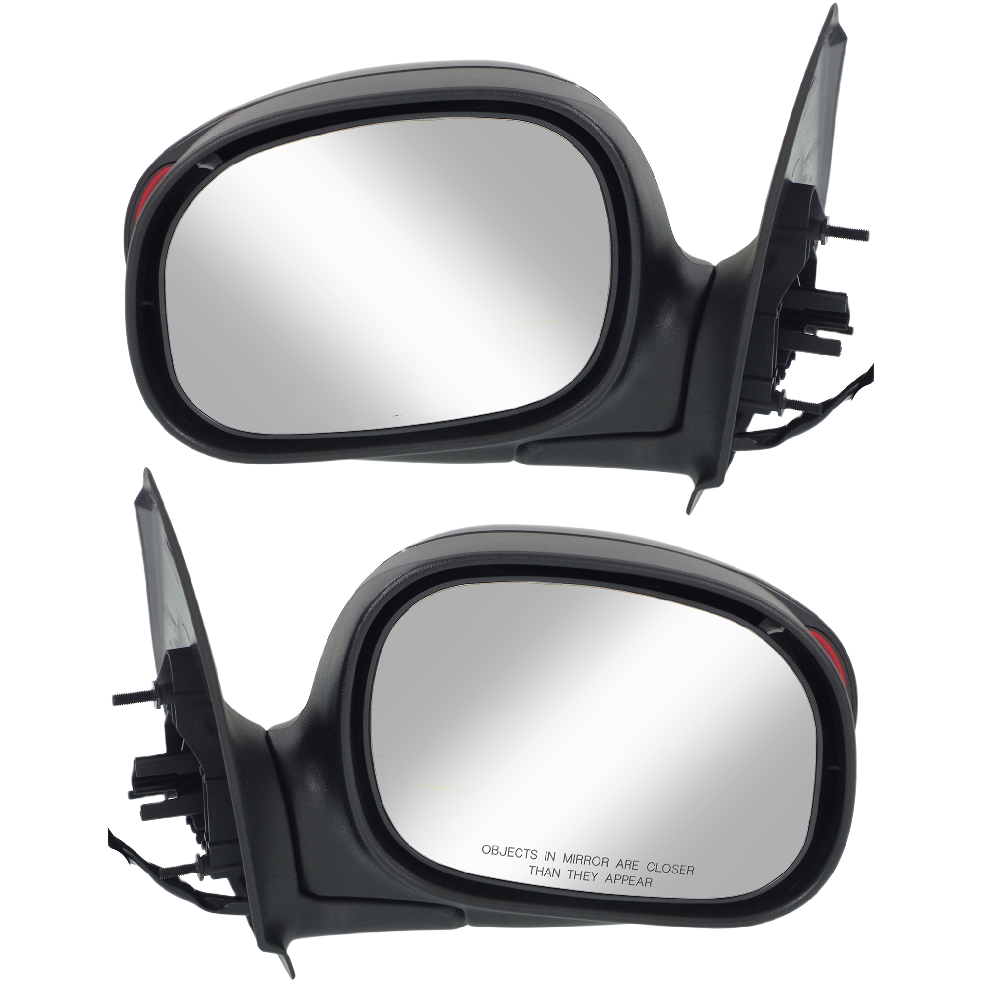 AM F 150-97-04 F 250-97-99 MIRROR RH AND LH Power Manual Folding Non Heated Paintable Contour Style w Signal Light in Housing Regular SuperCab SKU SET FD92ER Partslink FO1320221 FO1321221 OEM YL3Z17682AAA YL3Z17683AA