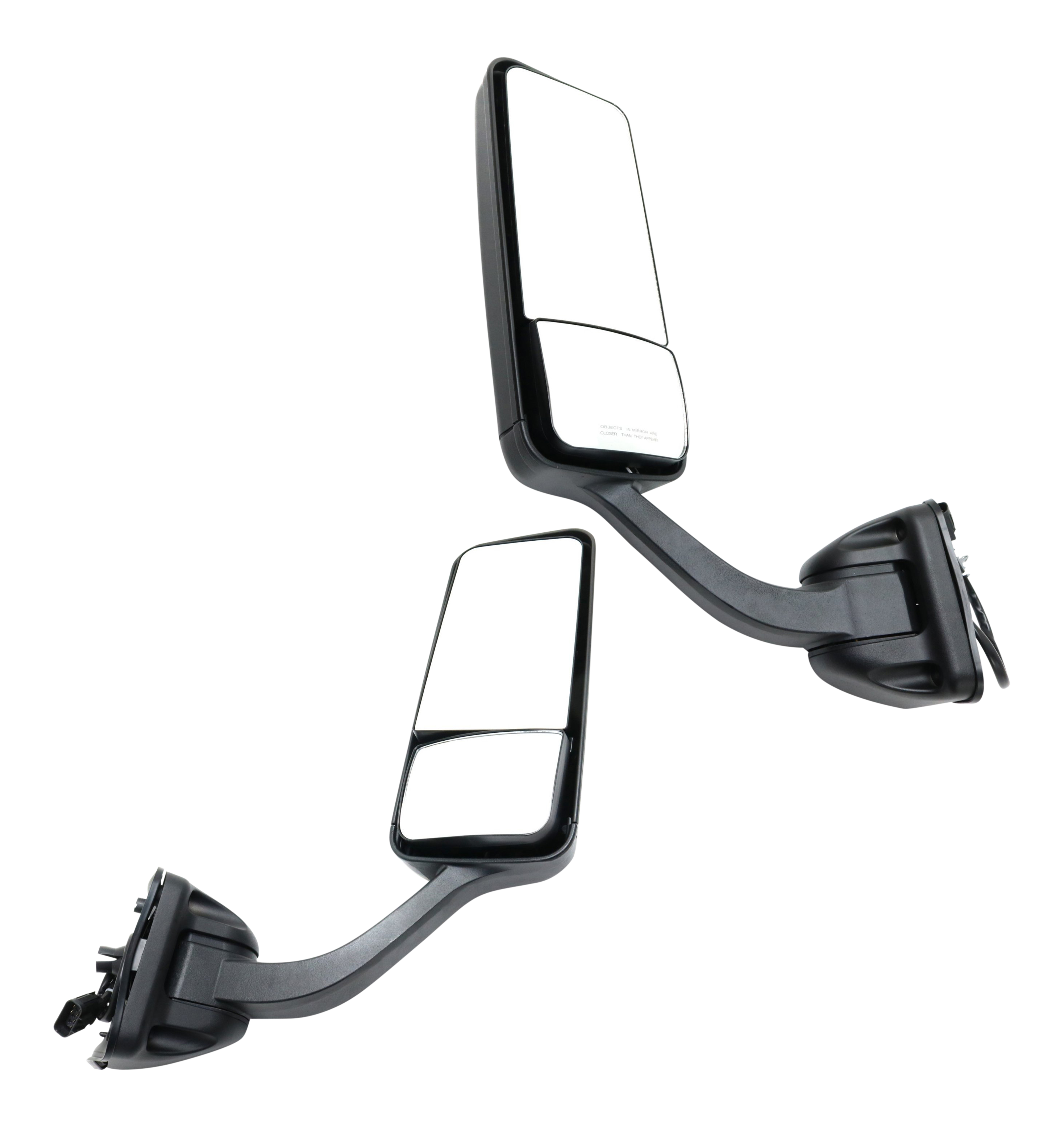 AM FREIGHTLINER CASCADIA 08-17 MIRROR RH AND LH Power Heated Paintable Manual Folding w Long Arm RH and Short Arm LH SKU SET FL11ER HD OEM A2260713001 A2260713002
