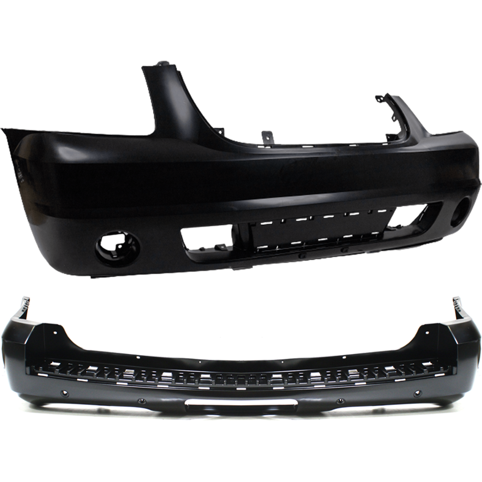 AM YUKON XL 1500-07-14 YUKON XL 2500-07-13 FRONT AND REAR BUMPER COVER Primed CAPA SKU SET G010306PQ B Partslink GM1000818C GM1100787C OEM 20951791-25890766