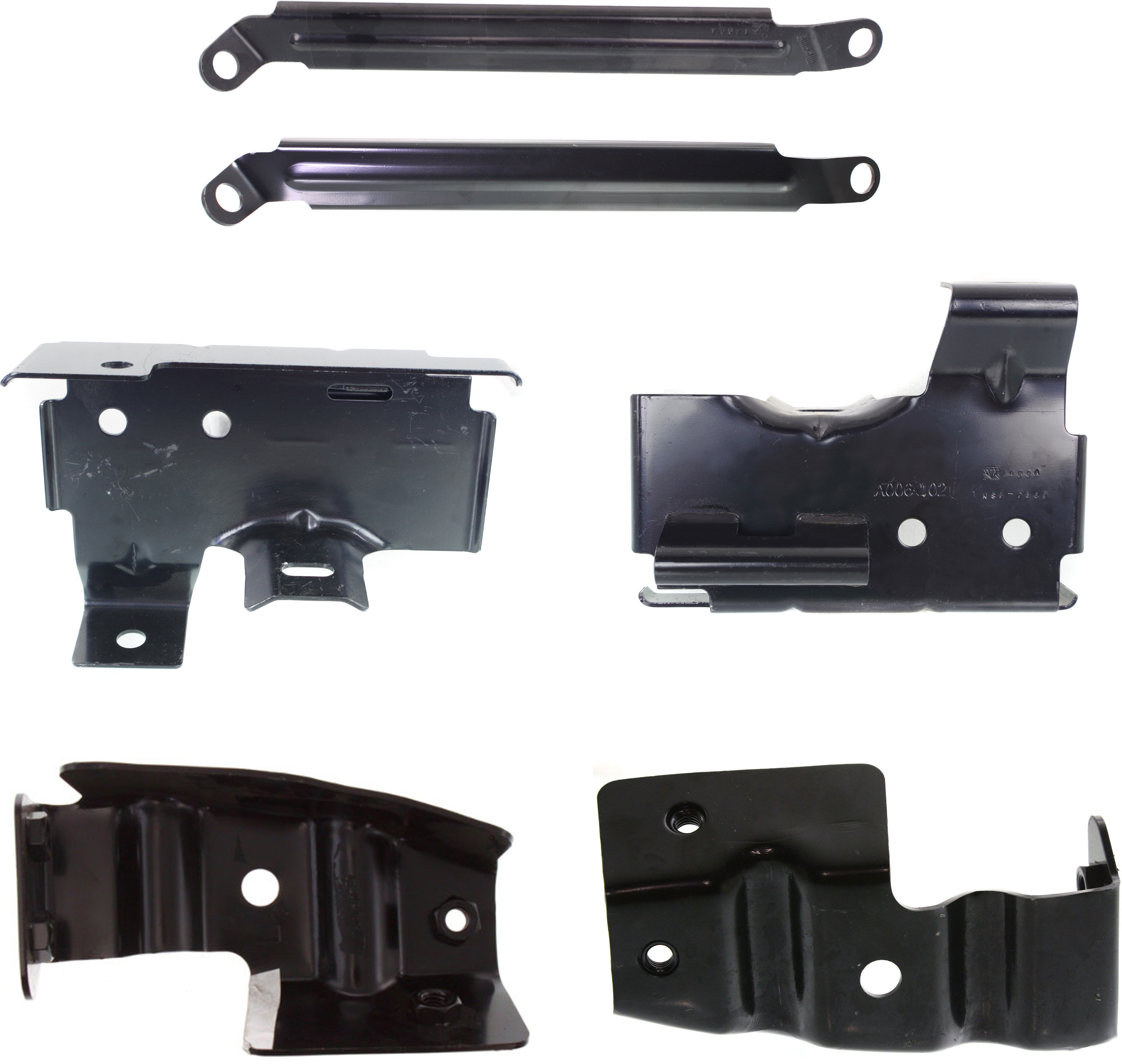 AM SIERRA P U 03-07 FRONT BUMPER BRACKET RH AND LH Set of 6 Old Body Style SKU SET G013101-6 Partslink GM1067166 GM1066166 GM1067164 GM1066164 GM1067165 GM1066165 OEM 12335887-12335886-15135452-151