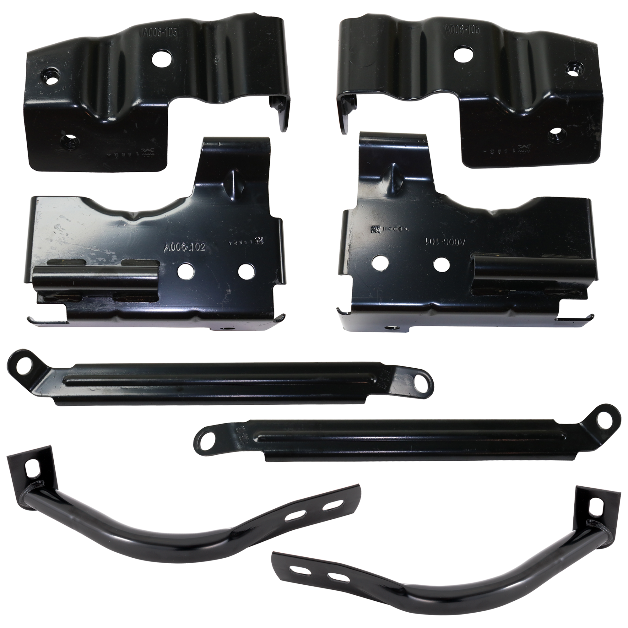 AM SIERRA 1500-03-06 SIERRA 1500 CLASSIC 07-07 FRONT BUMPER BRACKET RH AND LH Inner and Outer Set of 8 SKU SET G013104 B Partslink GM1066159 GM1066164 GM1066165 GM1066166 GM1067159 GM1067164 GM1067165 GM1067166 OEM 12335886-12335887-15098994-150