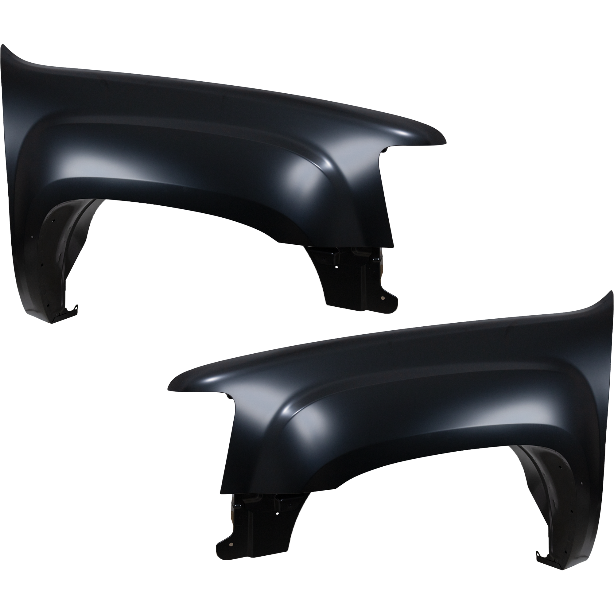 AM SIERRA 1500-07-13-2500-3500-07-14 FRONT FENDER RH AND LH Primed New Body Style Steel CAPA SKU SET G220107Q Partslink GM1241342C GM1240342C OEM 22977472-22977471