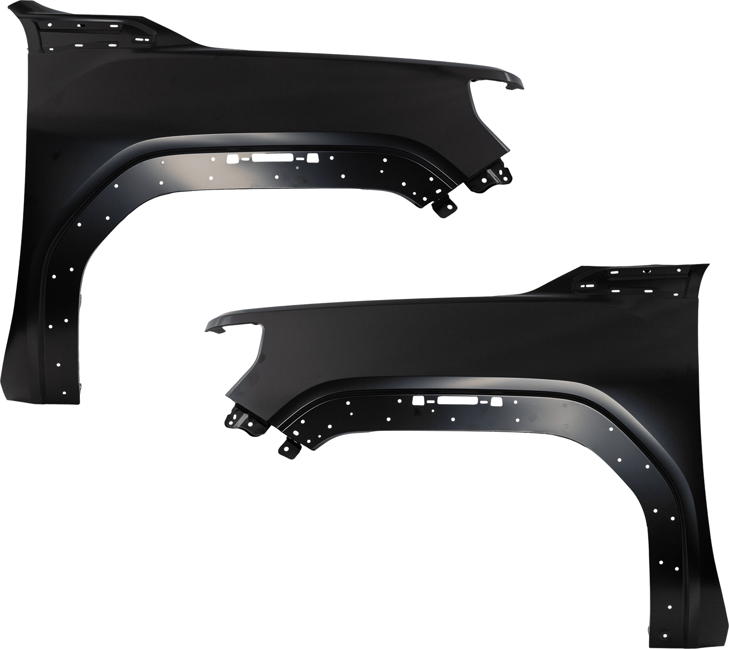 AM SIERRA 2500 HD SIERRA 3500 HD 20-24 FRONT FENDER RH AND LH Panel Black Steel SKU SET GG22010001 Partslink GM1240428 GM1241428 OEM 84581168-84581169