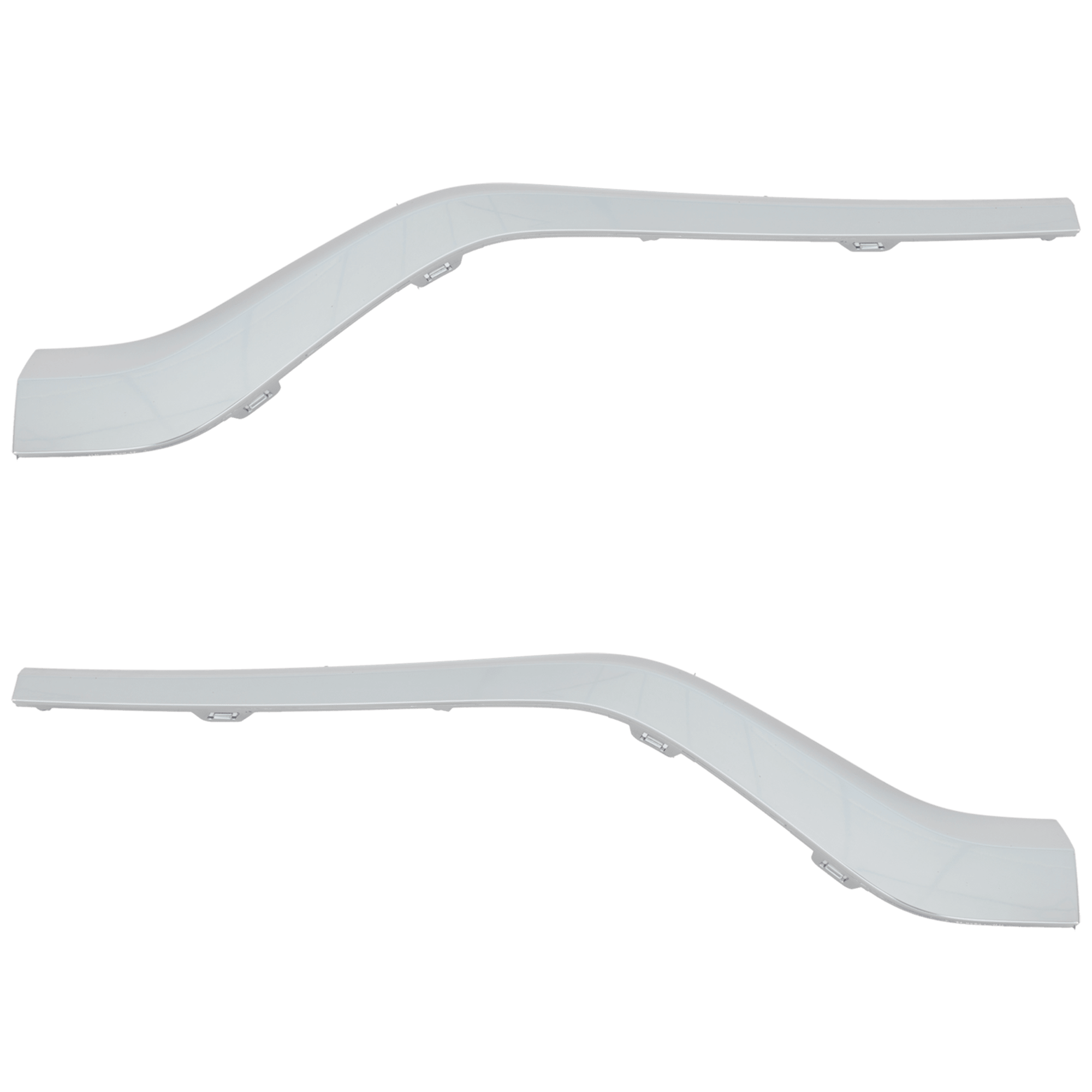 AM SANTA FE 21-23 FRONT BUMPER MOLDING RH AND LH Side Cover Molding ABS Satin Chrome 23-23 Hybrid Blue Hybrid Limited Hybrid SEL Premium SEL w Premium Pkg Limited Preferred Models SKU SET GH01590001 Partslink HY1046131 HY1047131 OEM 86595S2600-86596S2600