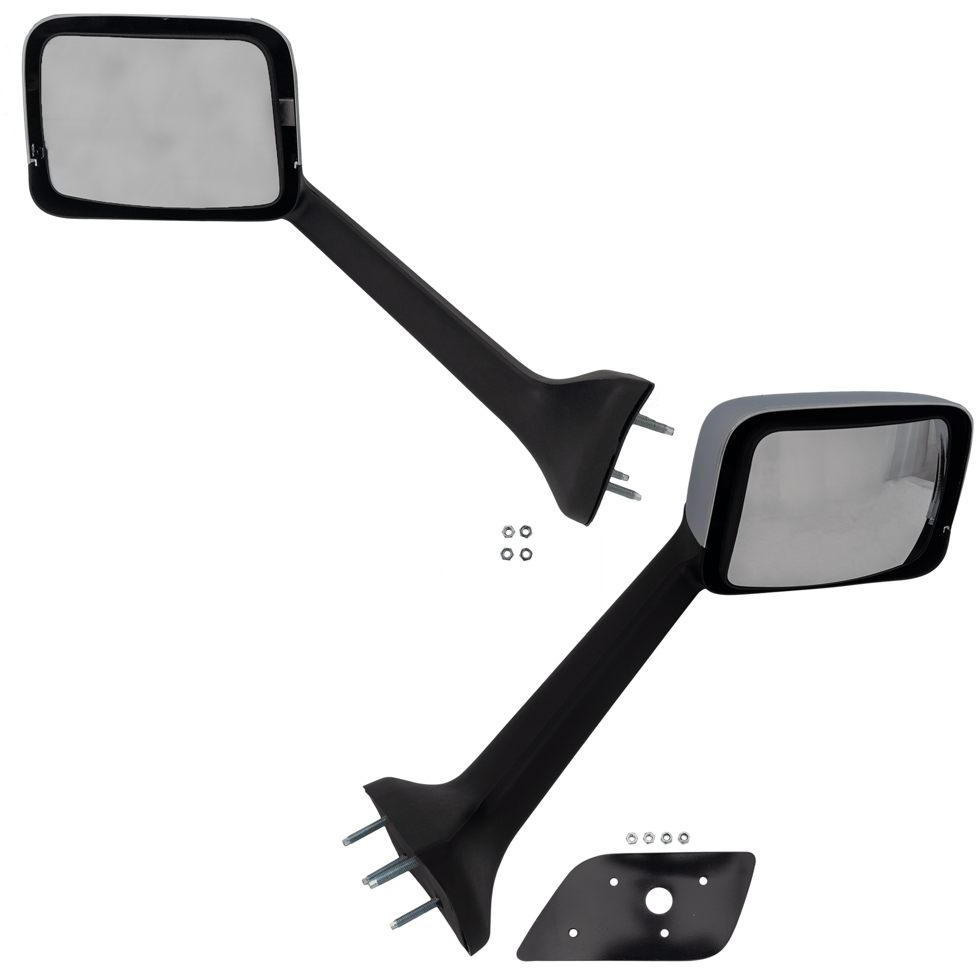 AM INTERNATIONAL LT625-17-24 HOOD MIRROR RH AND LH Manual Adjust Non Folding Non Heated Chrome SKU SET GIN71CR HD OEM 3765561C93-3765563C93
