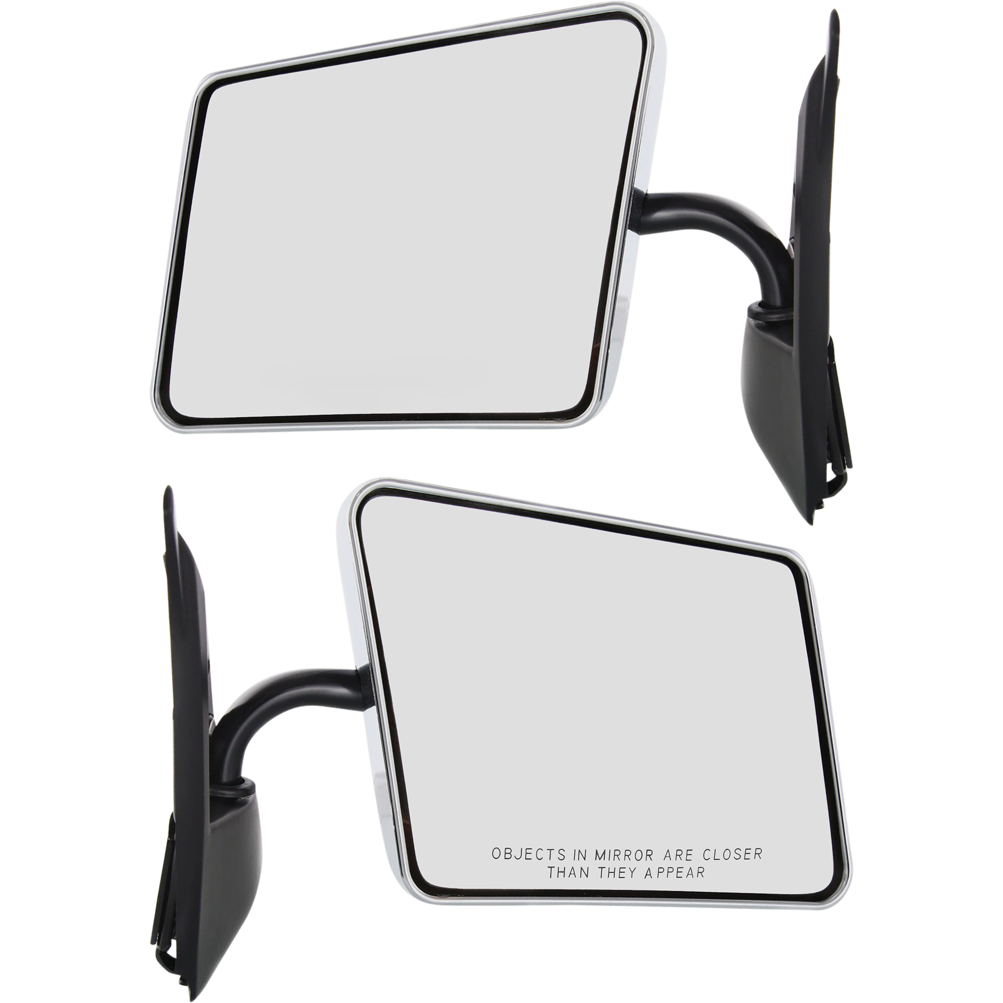 AM S10 PICKUP 82-93 S10 BLAZER 83-94 MIRROR RH AND LH Manual Adjust Manual Folding Non Heated Chrome Below Eyeline Type SKU SET GM12R Partslink GM1320102 GM1321102 OEM 15642573-15642574