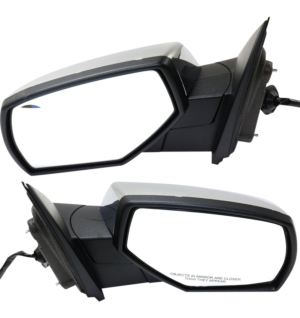 AM SILVERADO SIERRA 1500-14-18-2500 HD 3500 HD 15-19 MIRROR RH AND LH Power Manual Folding Heated Chrome SKU SET GM132CR Partslink GM1321634 OEM 84342028 PFM 84342036 PFM