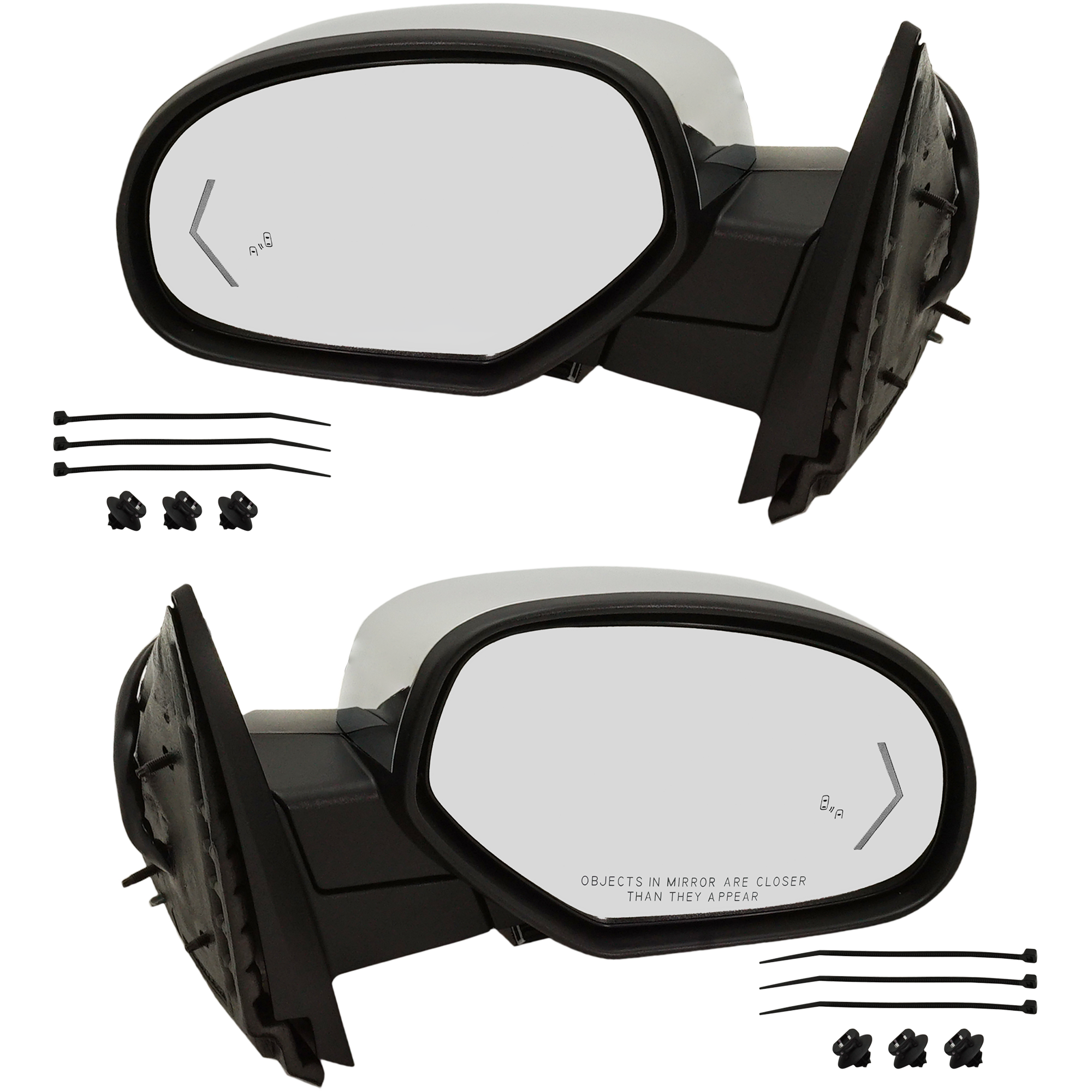 AM SUBURBAN TAHOE 07-14 MIRROR RH AND LH Power Power Folding Heated Chrome w BSD Memory and Signal Light SKU SET GM147CR S Partslink GM1320525 GM1321525 OEM 20756774 PFM 20843106