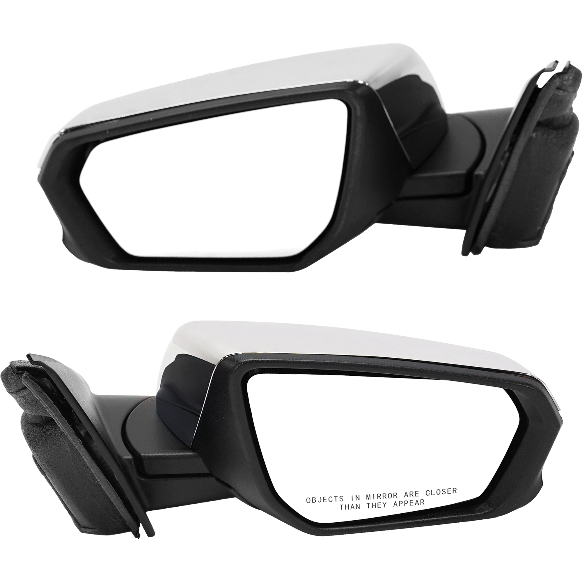 AM TERRAIN EQUINOX 18-24 MIRROR RH AND LH Power Manual Folding Heated Chrome No BSD and Signal Light Terrain Denali Model SKU SET GM171CR Partslink GM1321561 GM1320561 OEM 84225383-23406420-84225382-234