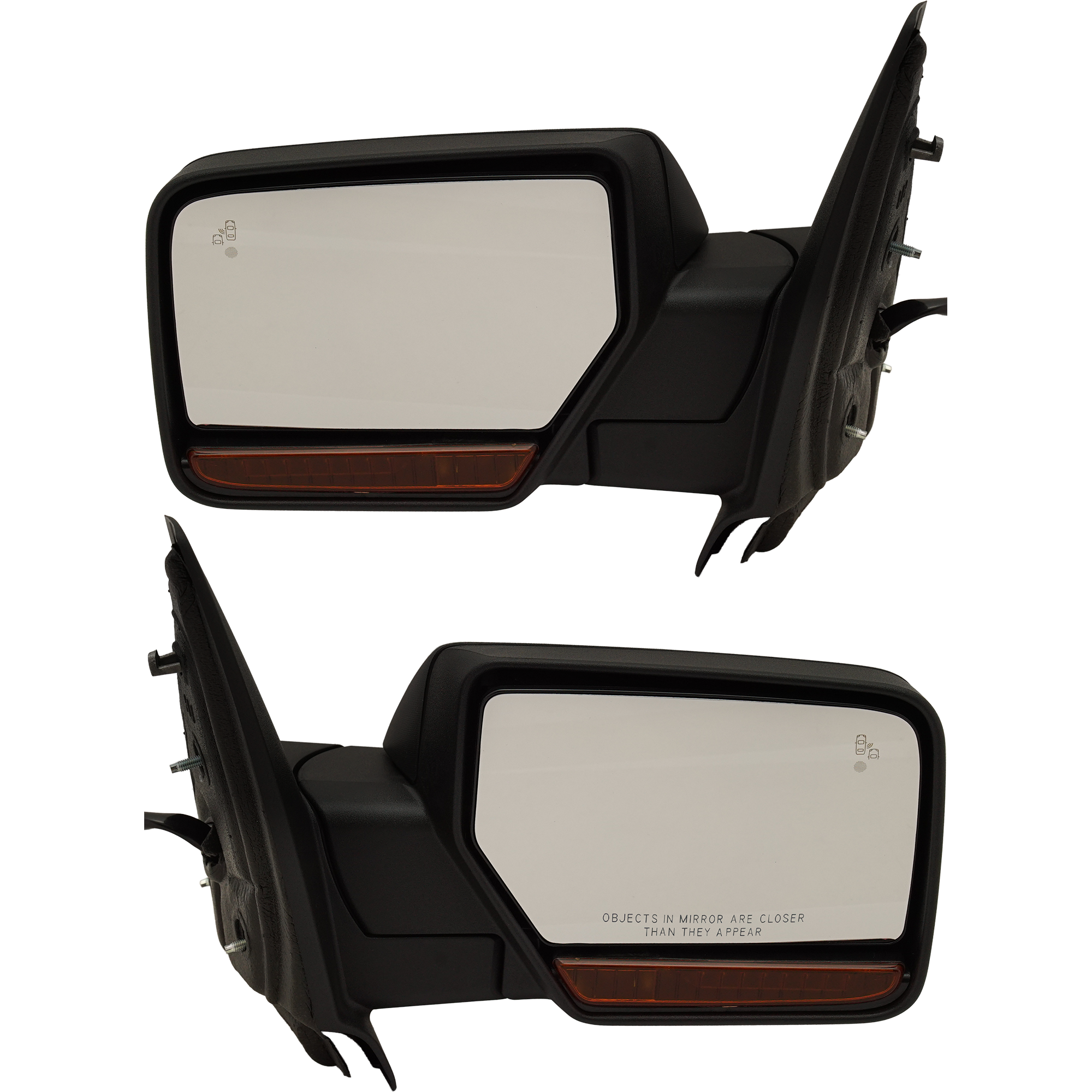 AM EXPEDITION 15-17 MIRROR RH AND LH Power Power Folding Heated No Auto dimming w BSD in Glass In housing Signal Light w memory Textured Black SKU SET GM201ER S Partslink FO1321505 FO1320505 OEM FL1Z17682AA FL1Z17683AA