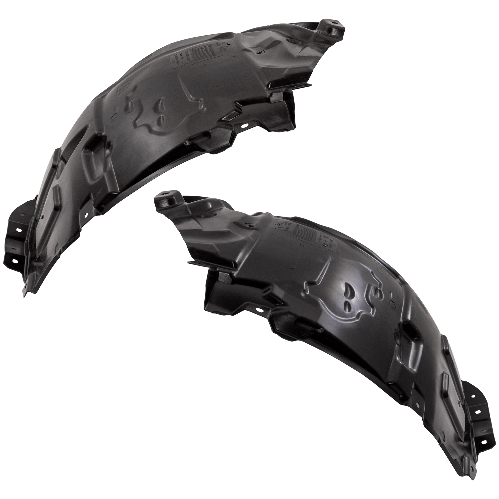 AM C300-22-23 C43 AMG 23-23 FRONT FENDER LINER RH AND LH Plastic Injection Form w o Insulation Foam Sedan 206 Body SKU SET GM22210001 Partslink MB1248205 MB1249205 OEM 2068840300-2068842600