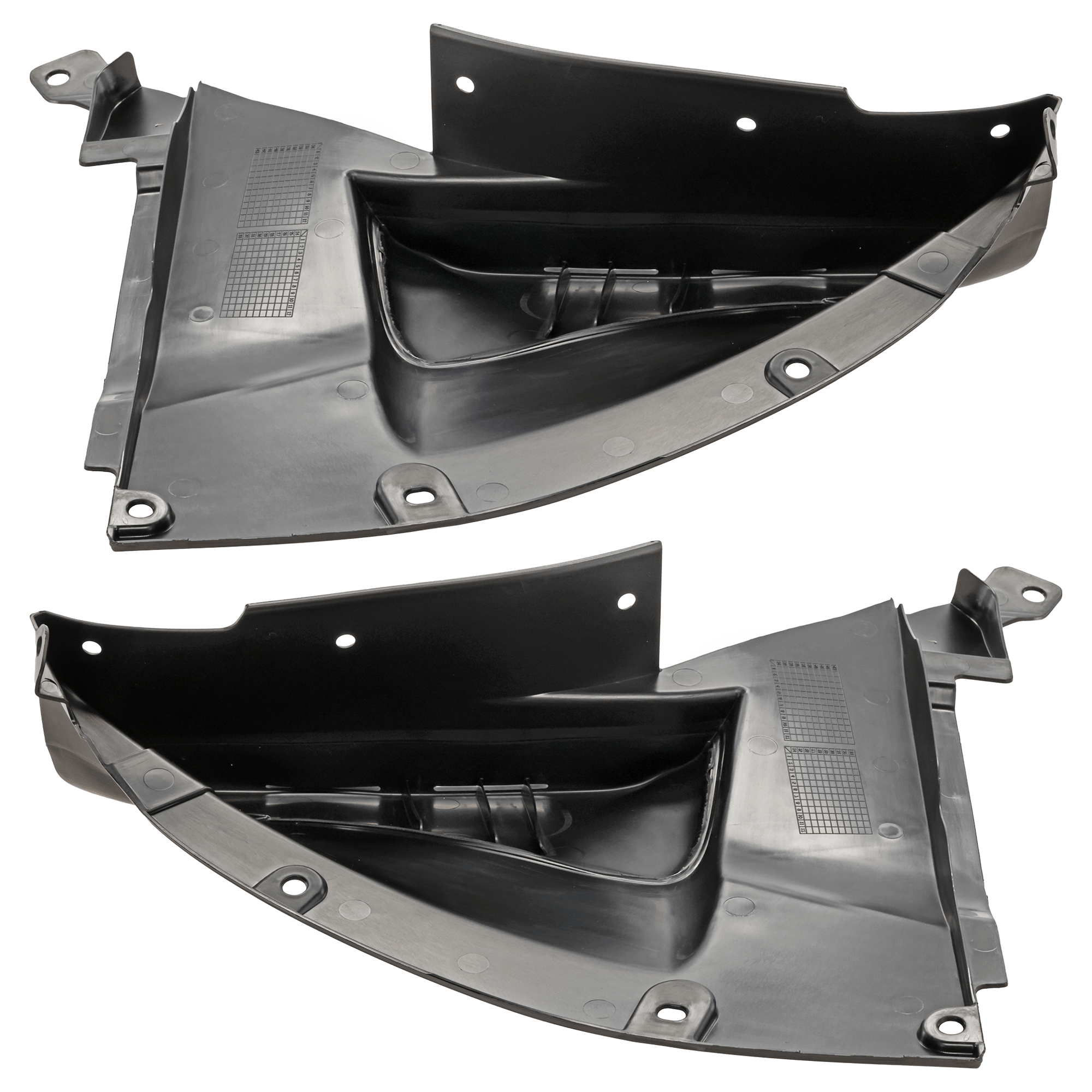AM CX 90-24-25 FRONT FENDER LINER RH AND LH Front Section Injection Form w o Insulation Foam CAPA SKU SET GM22210135Q Partslink MA1250125C MA1251125C OEM KMV656114A KMV656115A