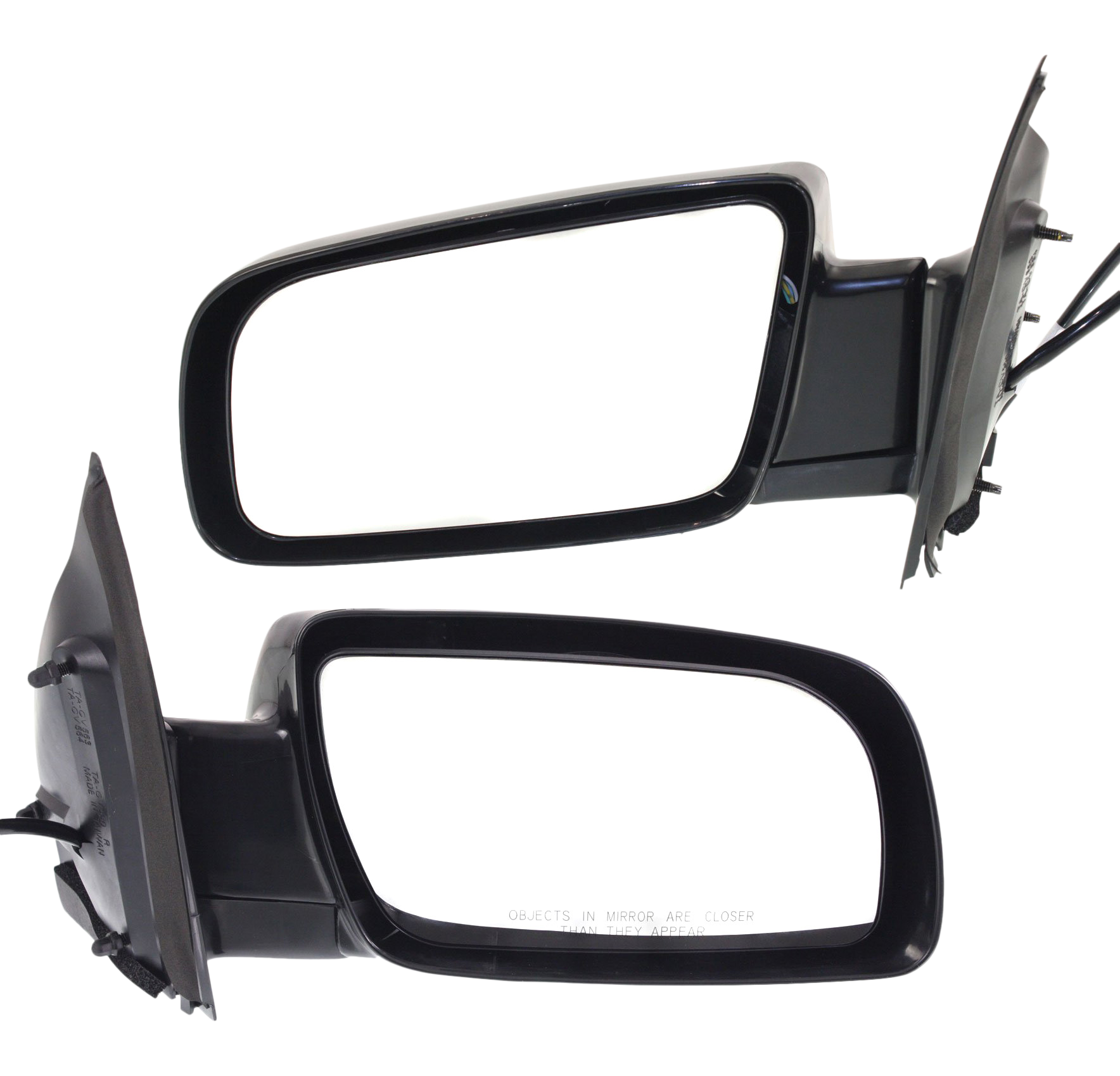 AM ASTRO 88-98 MIRROR RH AND LH Power Power Folding Non Heated Paintable Below Eyeline SKU SET GM44ER Partslink GM1320159 GM1321159 OEM 15001801-15001802
