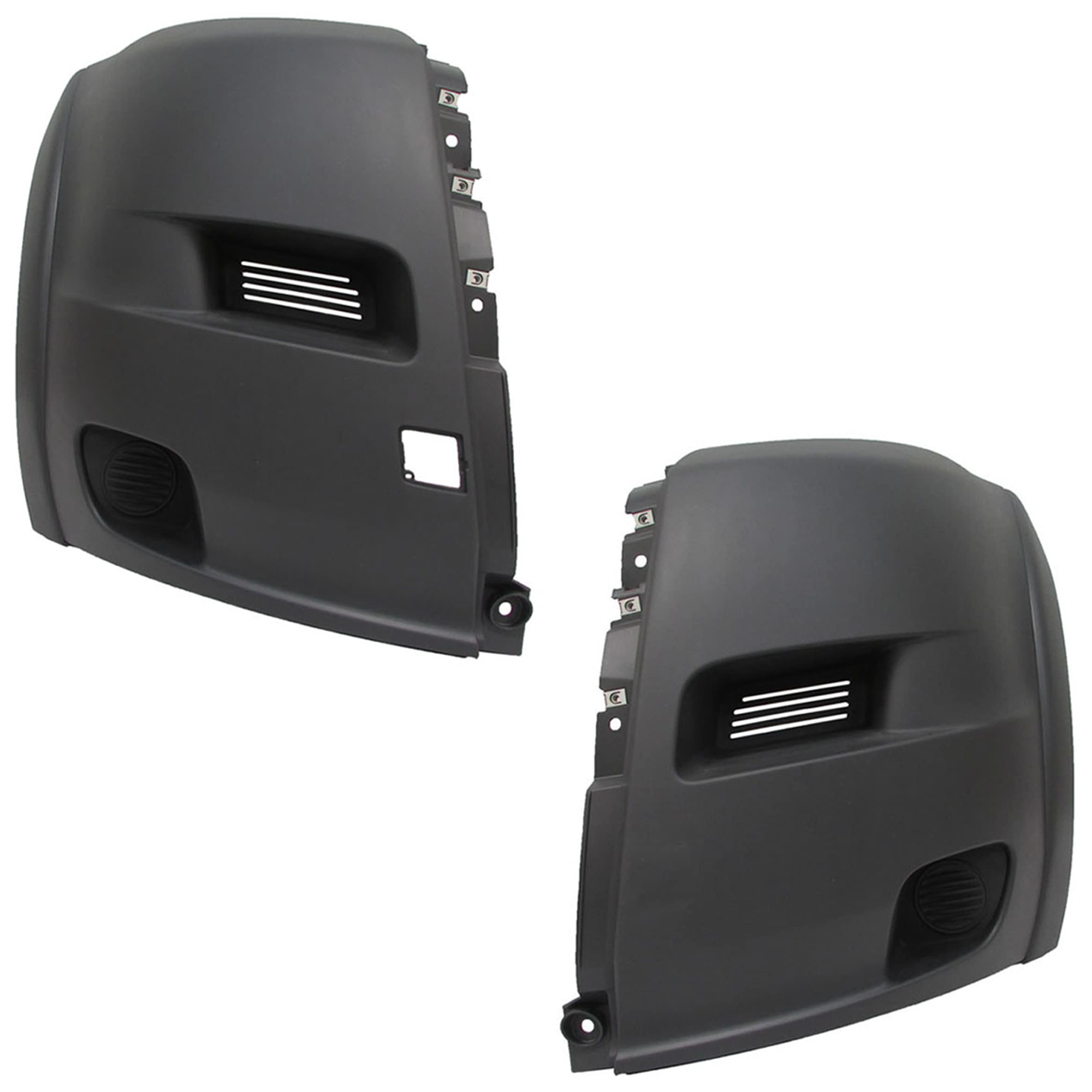 AM PROMASTER 14-18 FRONT BUMPER COVER RH AND LH Textured w o Parking Aid Sensor Holes and Fog Light Holes SKU SET GR01030003 Partslink CH1016106 CH1017106 OEM 1ZT91LAHAA 1ZT92LAHAA