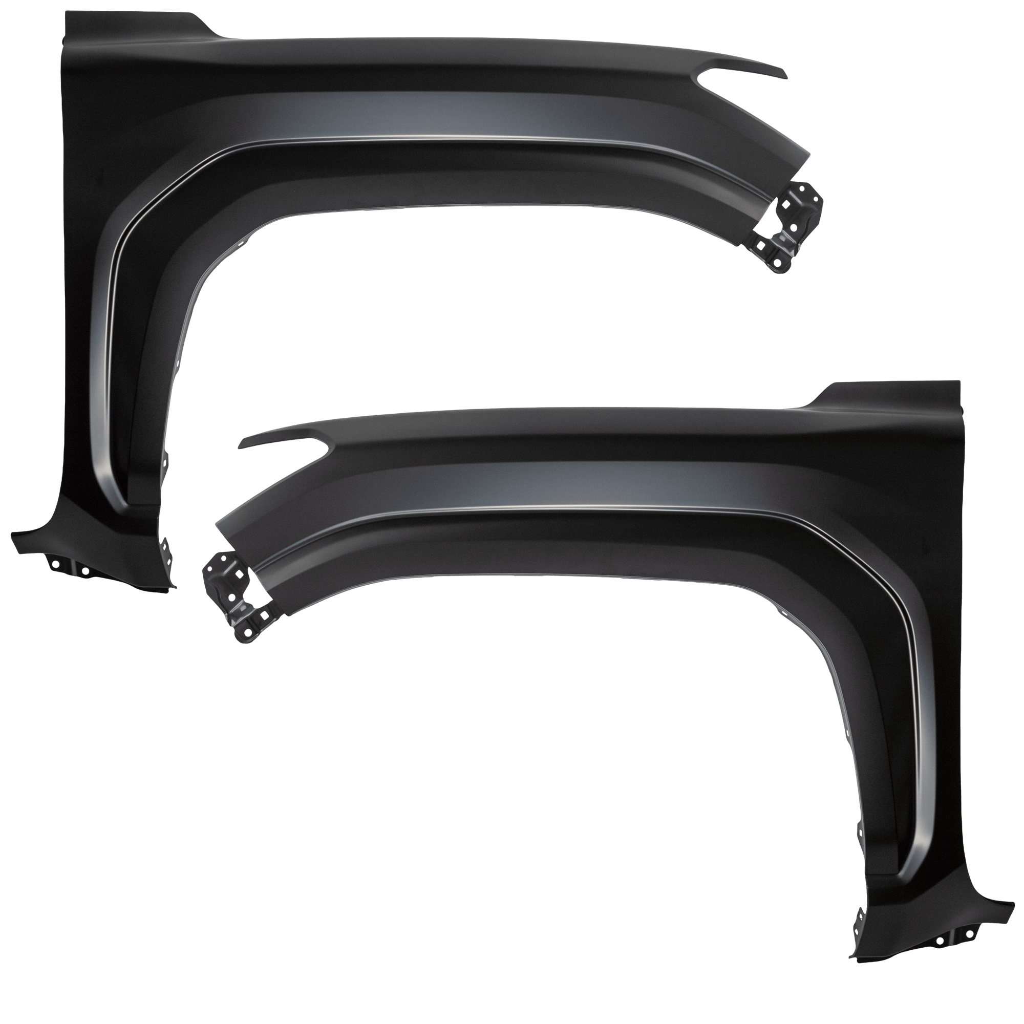 AM TACOMA 24-25 FRONT FENDER RH AND LH Primed Crew Cab w o Fender Flare Holes CAPA SKU SET GT22010057Q Partslink TO1240289C TO1241289C OEM 53811AK010-53812AK010