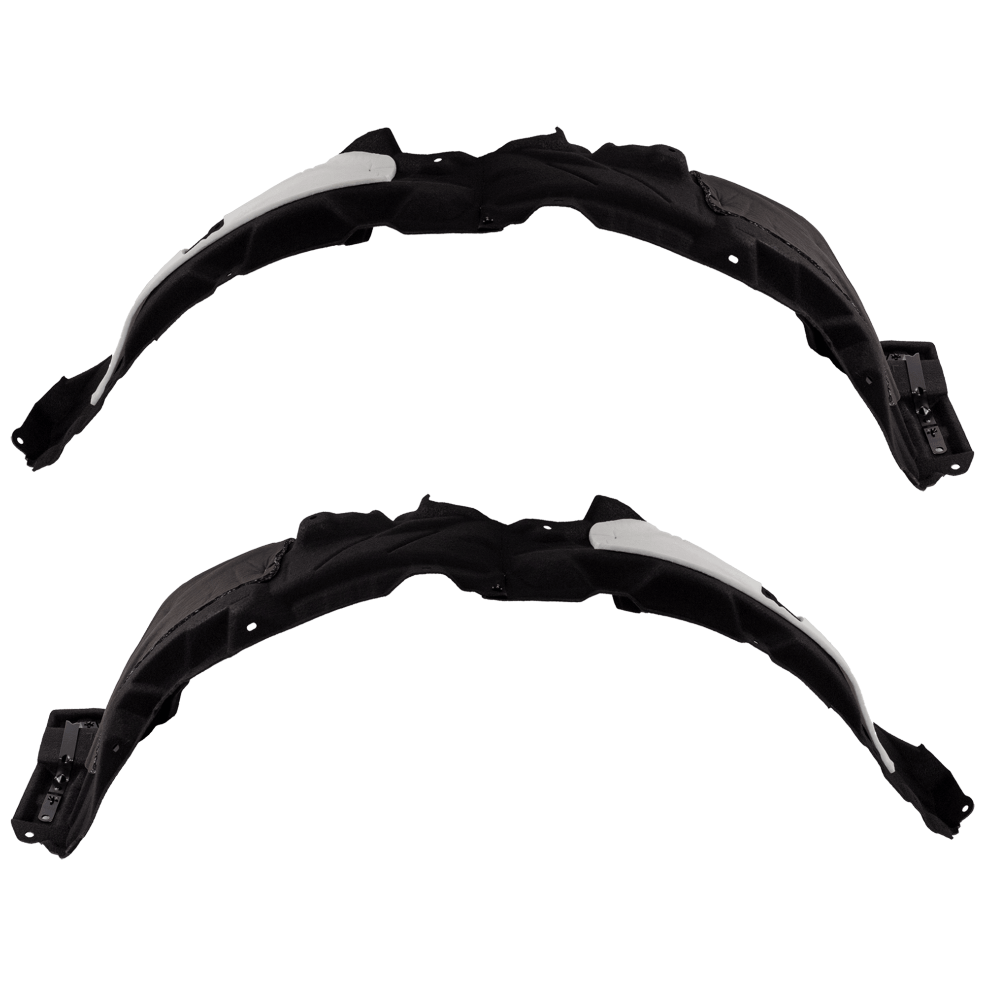 AM CROWN 23-25 FRONT FENDER LINER RH AND LH Plastic Heat Form w Insulation Foam and Extension SKU SET GT22210001 Partslink TO1248259 TO1249259 OEM 5387530320-5387630270