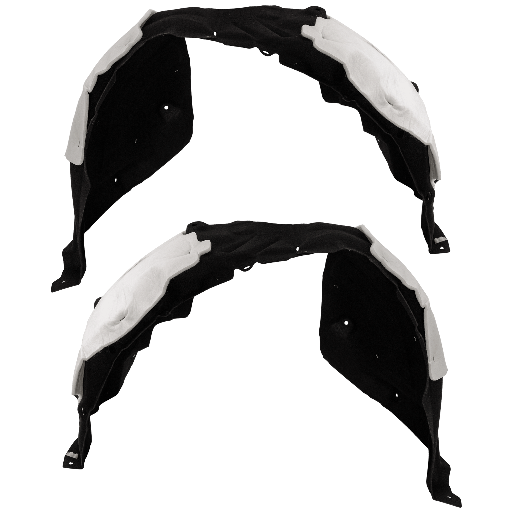 AM SIENNA 23-25 FRONT FENDER LINER RH AND LH Plastic Platinum Model Thermo Form w Insulation Foam CAPA SKU SET GT22210123Q Partslink TO1248258C TO1249258C OEM 5380508071-5380608071