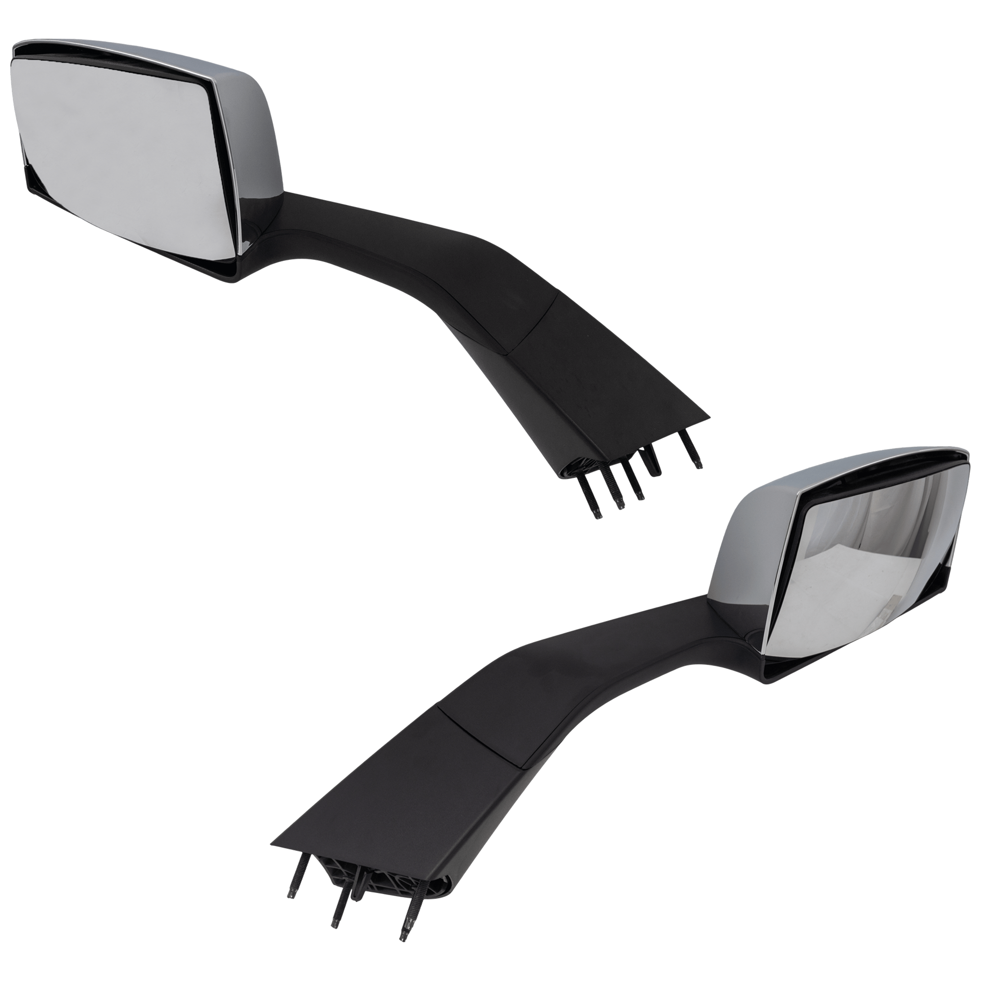 AM VOLVO VNL 17-24 HOOD MIRROR RH AND LH Manual Adjust Non Heated Chrome SKU SET GVL55CR HD OEM Heavy Duty