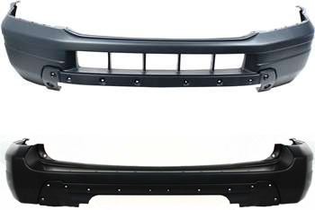 AM PILOT 03-05 FRONT AND REAR BUMPER COVER Set of 2 Primed SKU SET H010323P 2 Partslink HO1000208 HO1100205 OEM 04711S9VA90ZZ 04715S9VA90ZZ