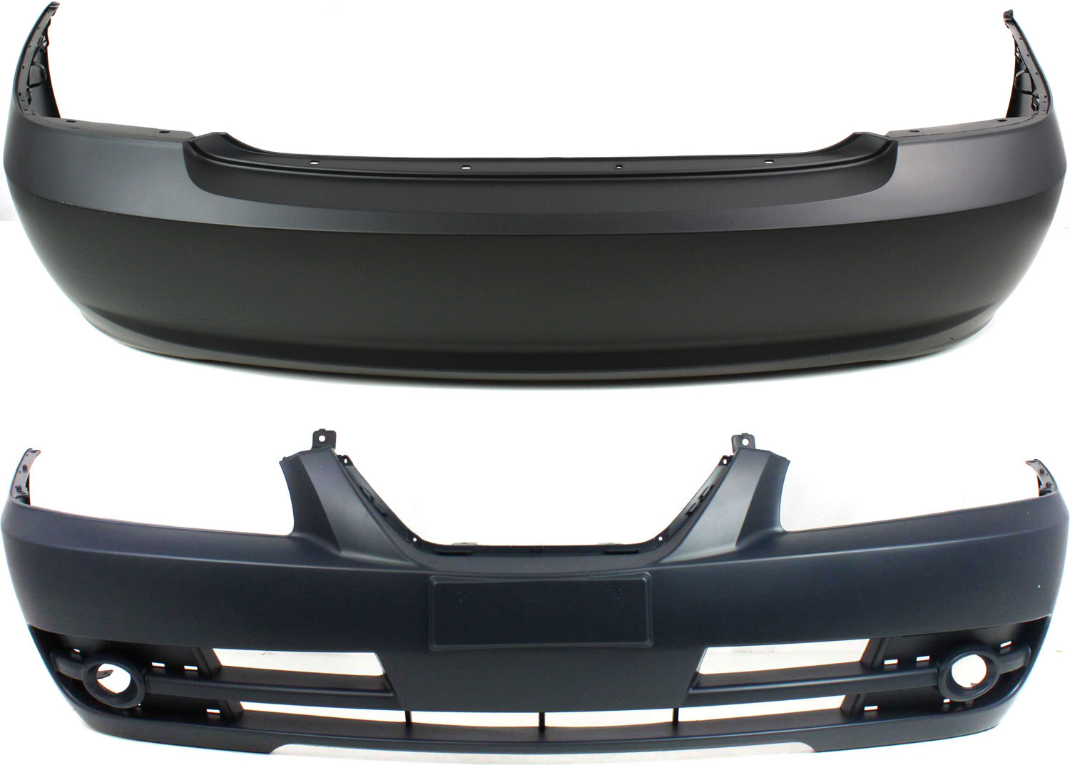AM ELANTRA 04-06 FRONT AND REAR BUMPER COVER Primed Sedan SKU SET H010351P 2 Partslink HY1000148 HY1100141 OEM 865102D502-866102D500