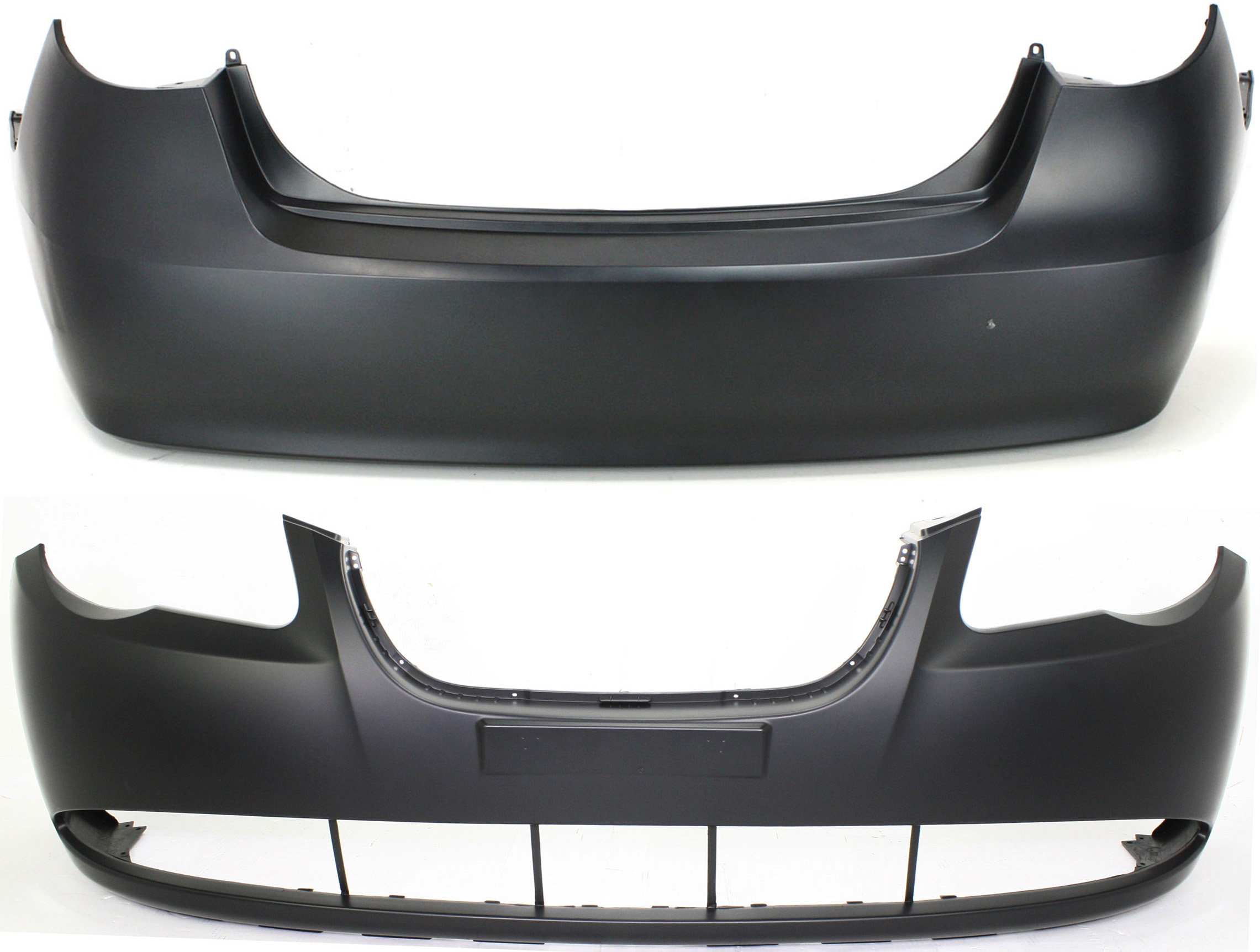 AM ELANTRA 07-10 FRONT AND REAR BUMPER COVER Primed Sedan CAPA SKU SET H010360PQ 2 Partslink HY1000167C HY1100156C OEM 865112H000-866102H000