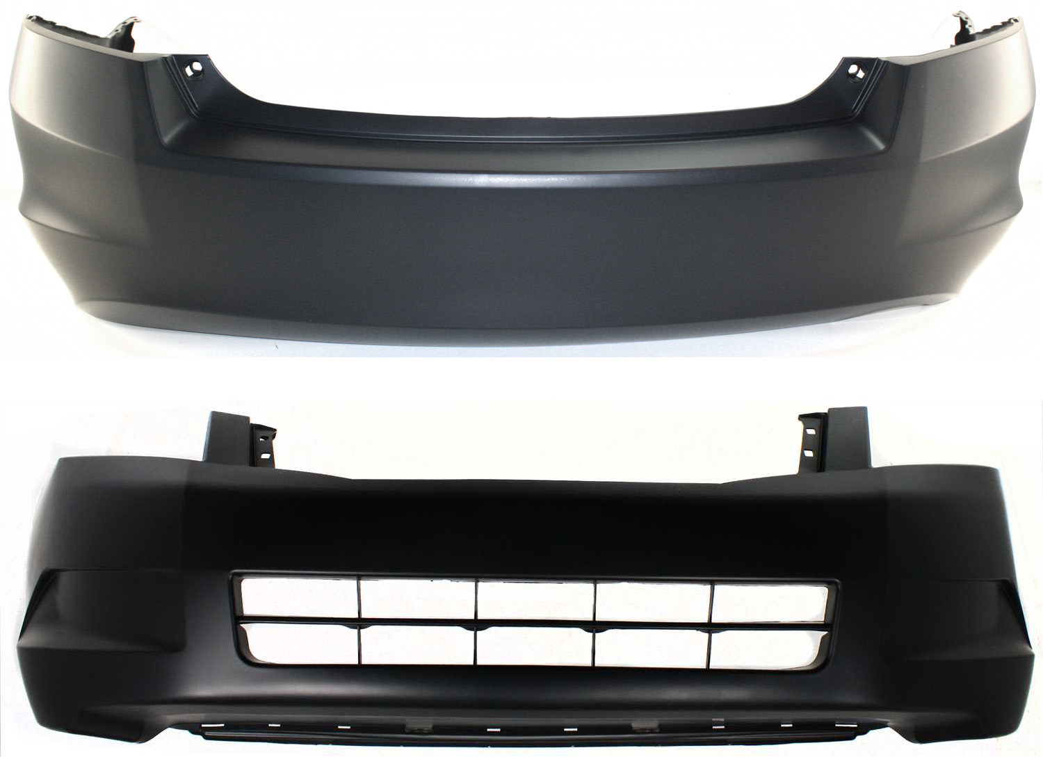 AM ACCORD 08-10 FRONT AND REAR BUMPER COVER Primed 4 Cyl Sedan SKU SET H010363P 2 Partslink HO1000254 HO1100246 OEM 04711TA0A90ZZ 04715TA0A90ZZ