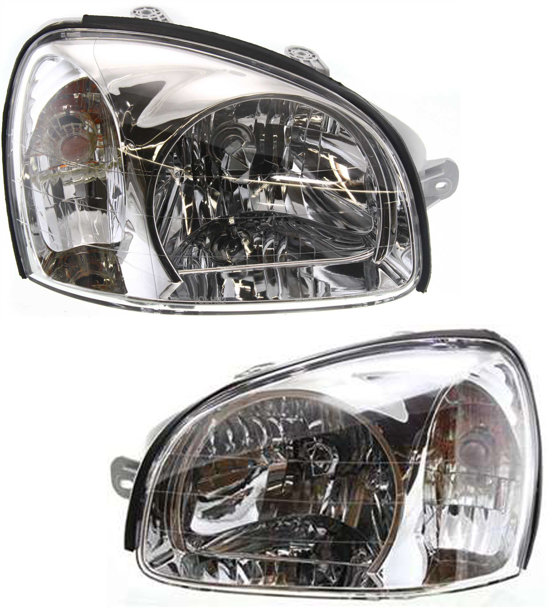 AM SANTA FE 01-03 HEAD LAMP RH AND LH Assembly Halogen To 3-3-03 SKU SET H100107 Partslink HY2502121 HY2503121 OEM 9210126050-9210226050