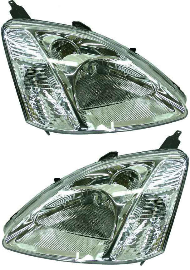 AM CIVIC 02-03 HEAD LAMP RH AND LH Lens and Housing Halogen Hatchback SKU SET H100121 Partslink HO2518103 HO2519103 OEM 33101S5TC01-33151S5TC01
