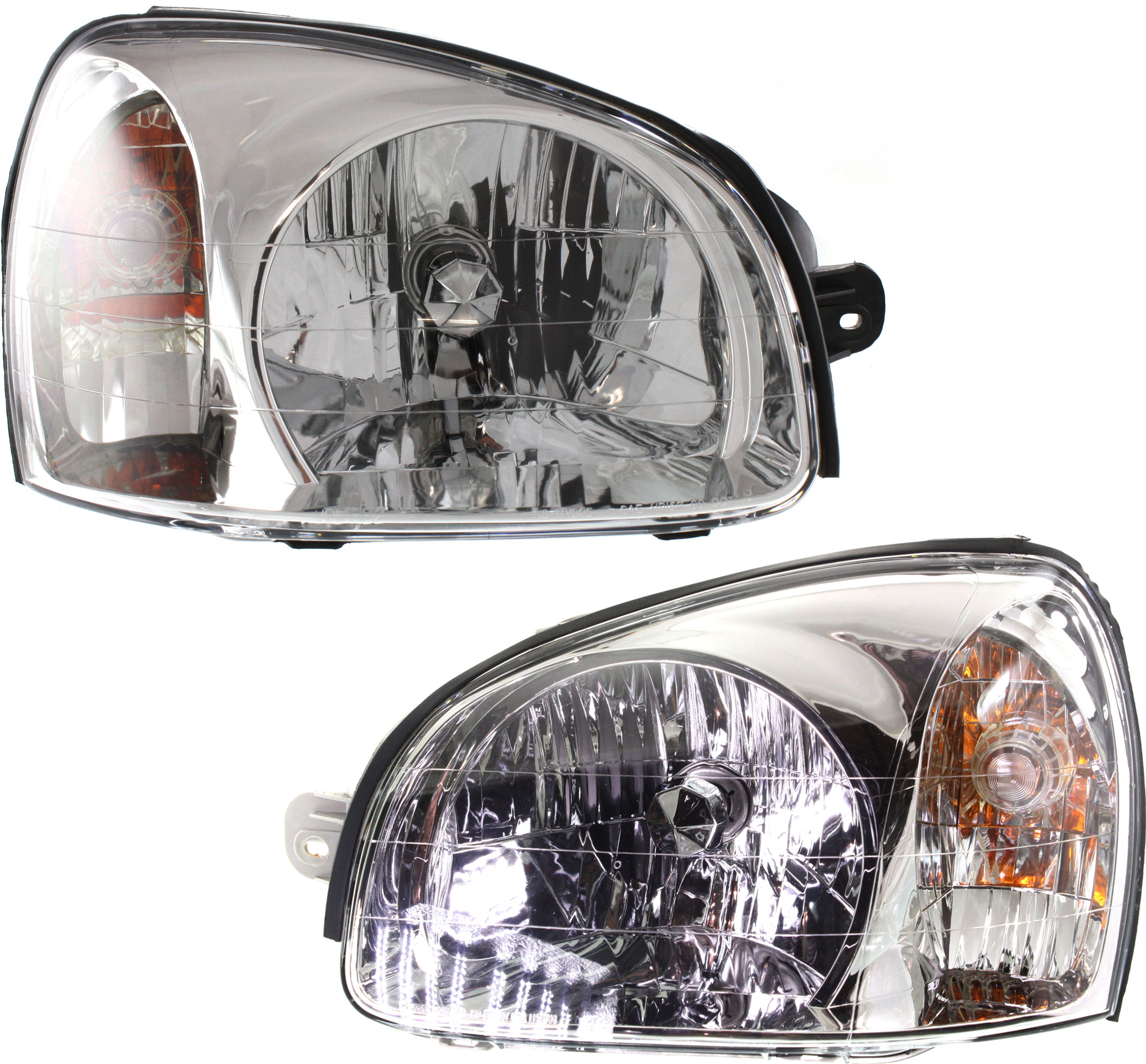AM SANTA FE 03-06 HEAD LAMP RH AND LH Assembly Halogen From 7-14-03 SKU SET H100139 Partslink HY2502134 HY2503134 OEM 9210126251-9210226251